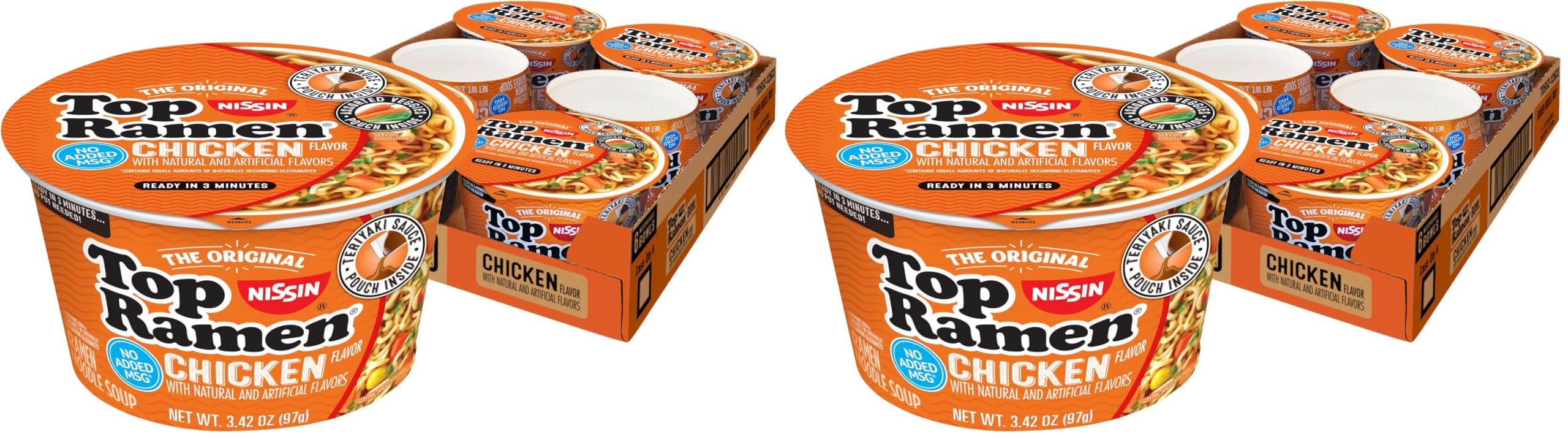 Nissin Top Ramen Noodle Soup, Chicken, 3 Ounce (Pack of 24)