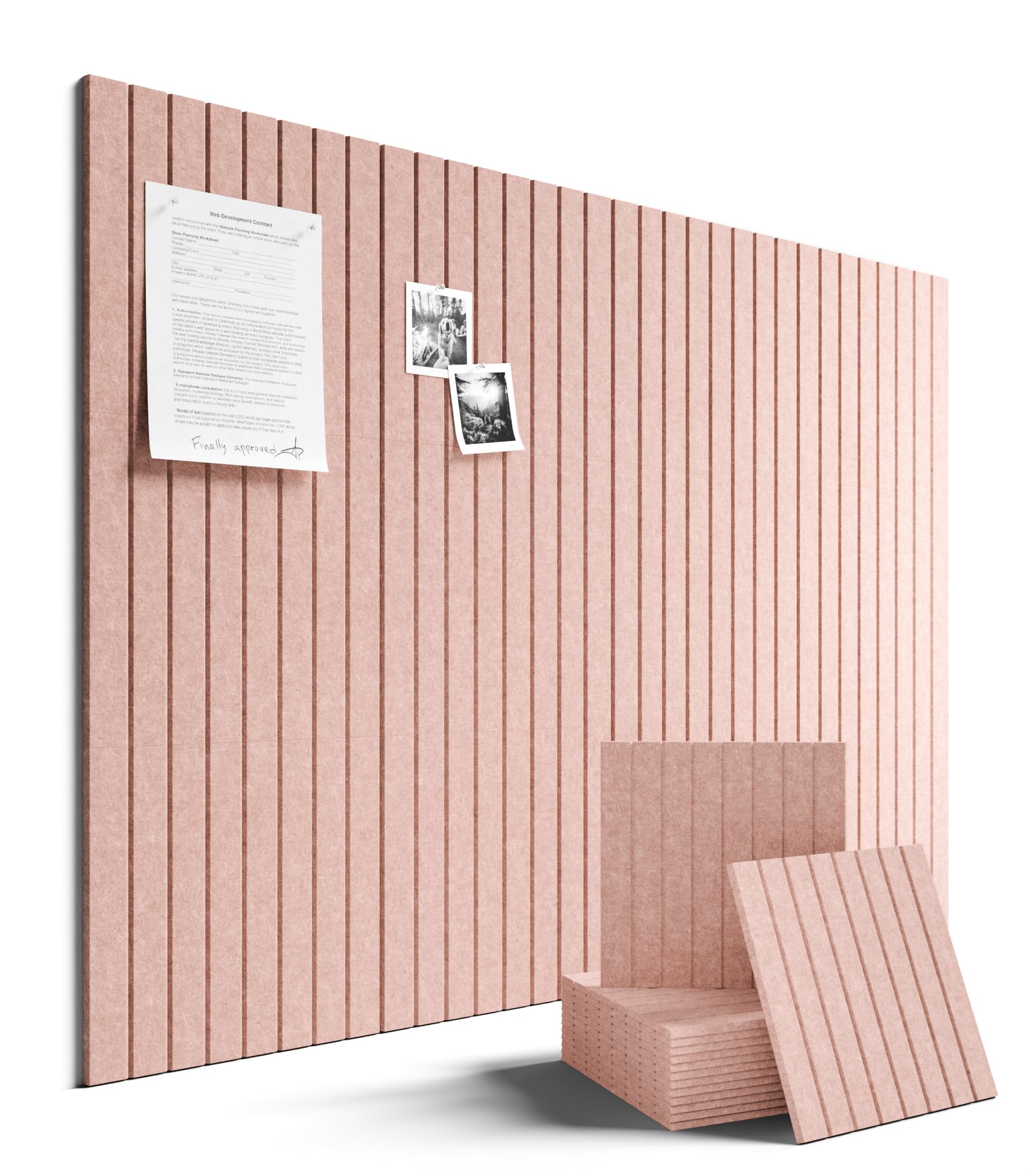 Fluxynara 48" x 36" Large Felt Bulletin Board, Oatmeal