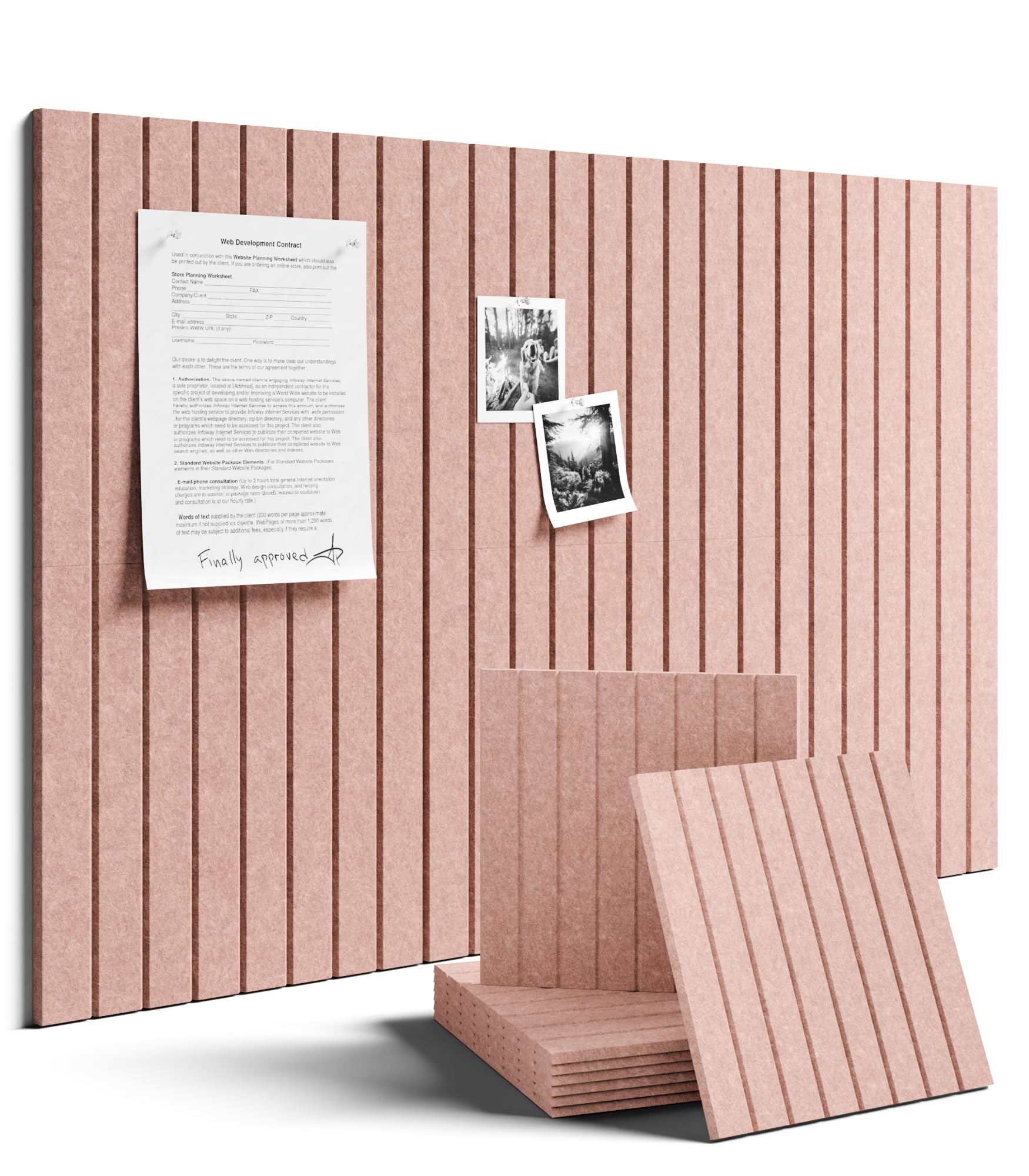Fluxynara 48" x 36" Large Felt Bulletin Board, Oatmeal