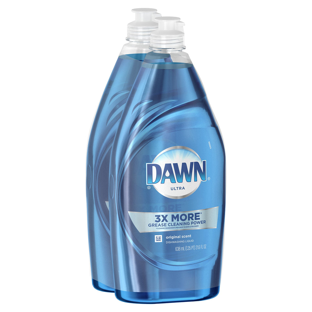 Dawn Ultra Dish Soap Refill Jug Large Size Original Blue Liquid Dishwashing Detergent, Powerful Dish Soap for Grease, 51.5oz (Pack of 2)