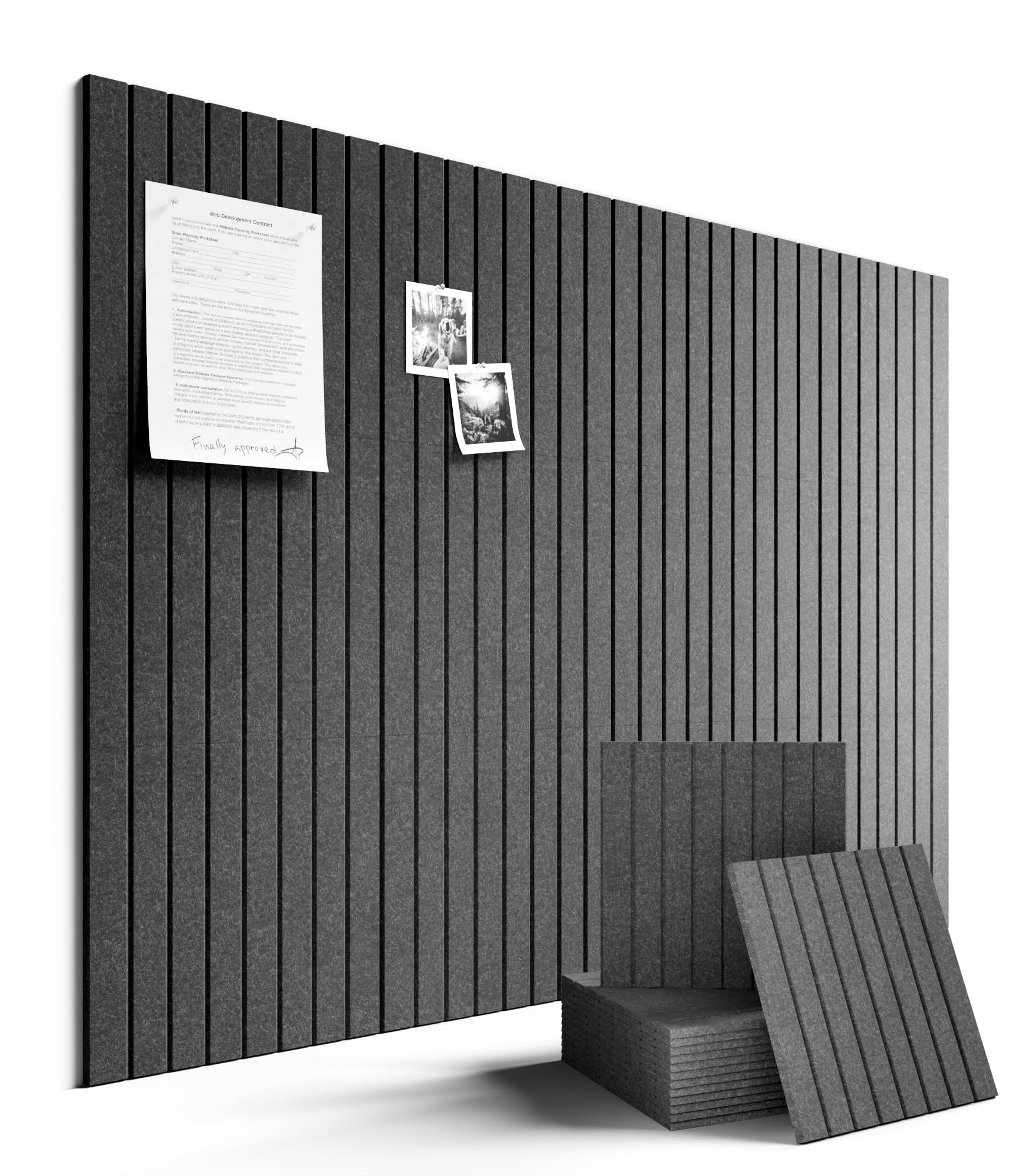 Fluxynara 48" x 36" Large Felt Bulletin Board, Oatmeal