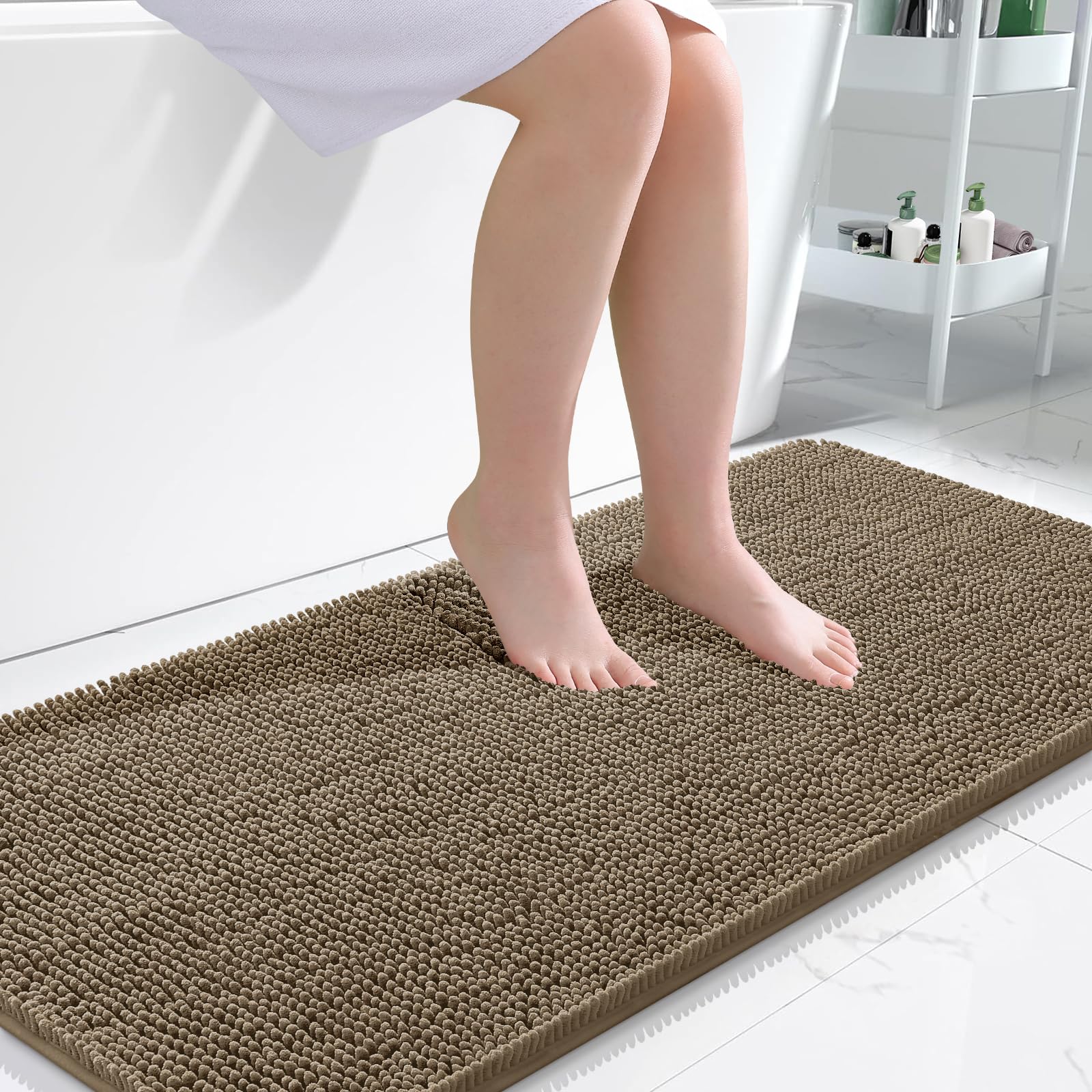OLANLY Bathroom Rugs 30x20, Extra Soft Absorbent Chenille Bath Rugs