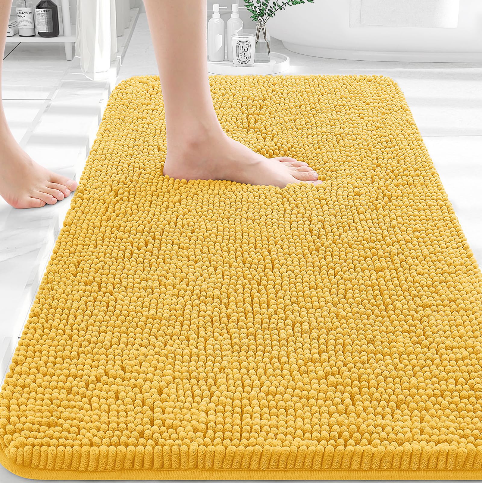 OLANLY Bathroom Rugs 30x20, Extra Soft Absorbent Chenille Bath Rugs