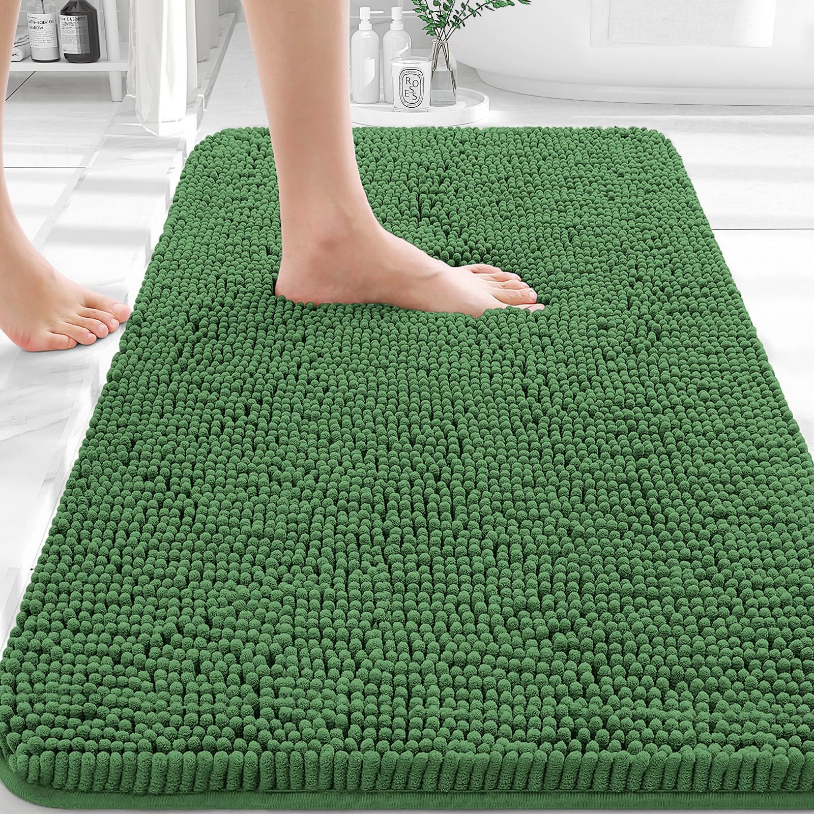 OLANLY Bathroom Rugs 30x20, Extra Soft Absorbent Chenille Bath Rugs