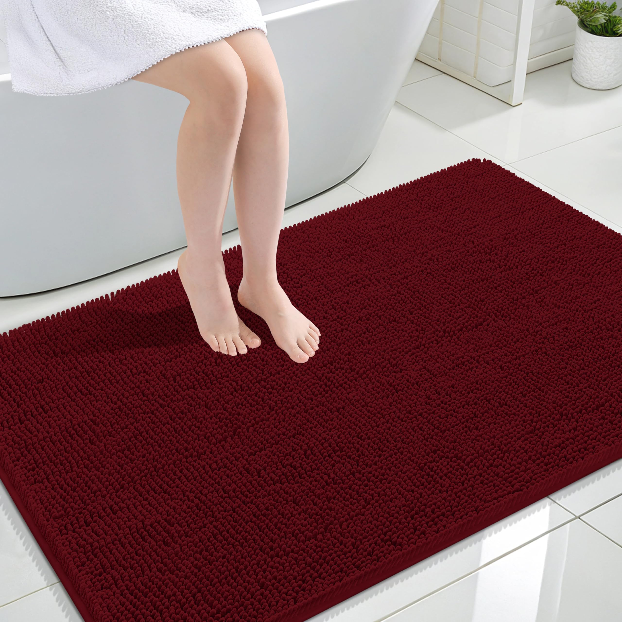 OLANLY Bathroom Rugs 30x20, Extra Soft Absorbent Chenille Bath Rugs