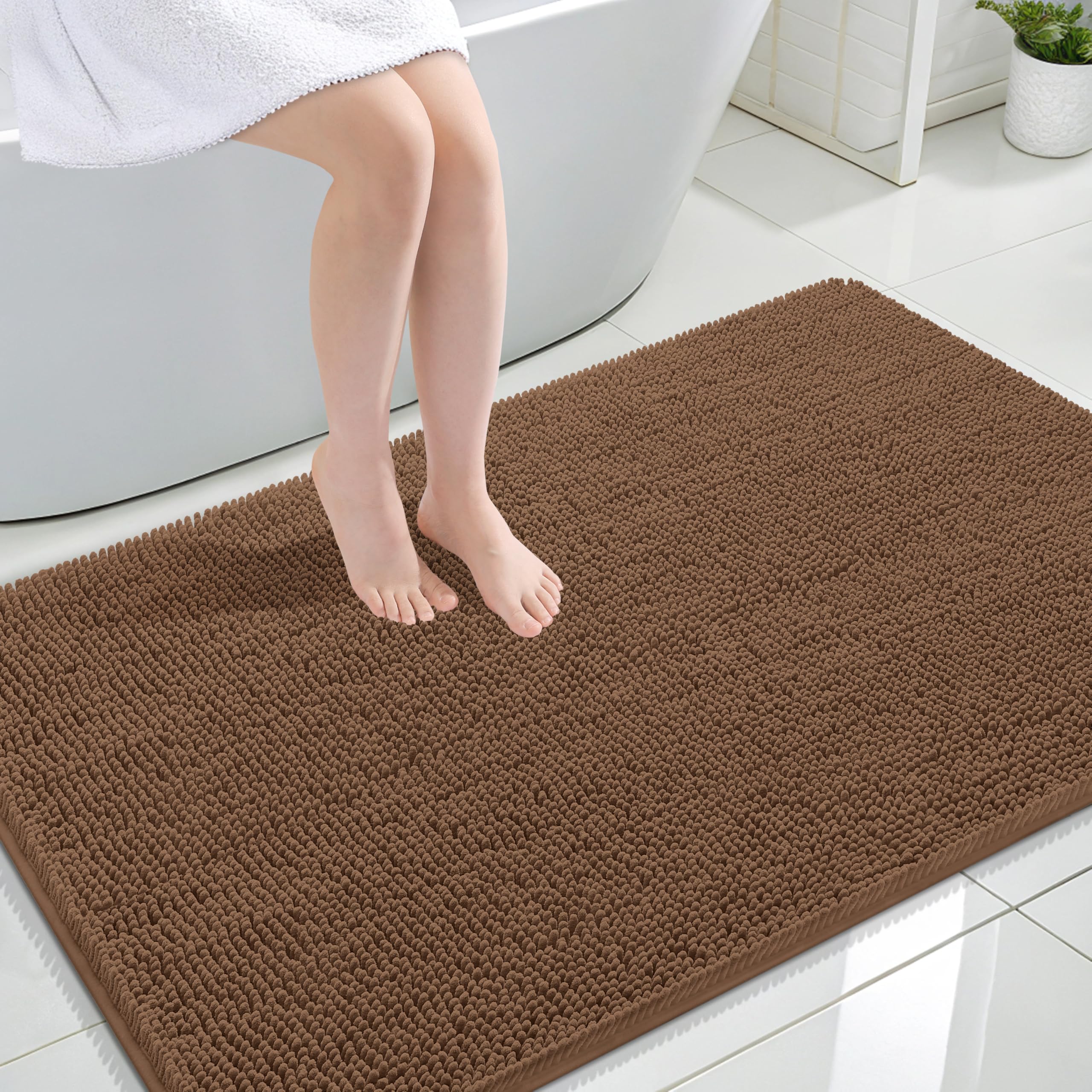 OLANLY Bathroom Rugs 30x20, Extra Soft Absorbent Chenille Bath Rugs