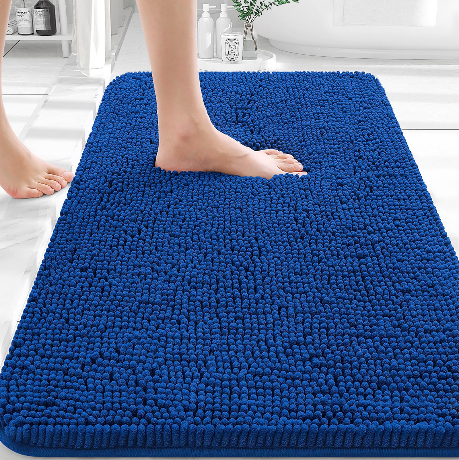 OLANLY Bathroom Rugs 30x20, Extra Soft Absorbent Chenille Bath Rugs