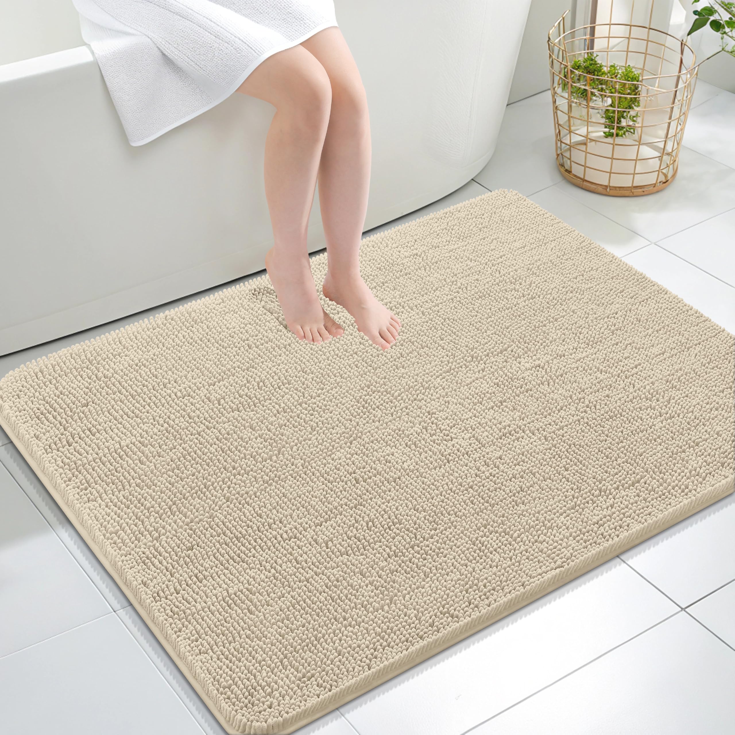 OLANLY Bathroom Rugs 30x20, Extra Soft Absorbent Chenille Bath Rugs