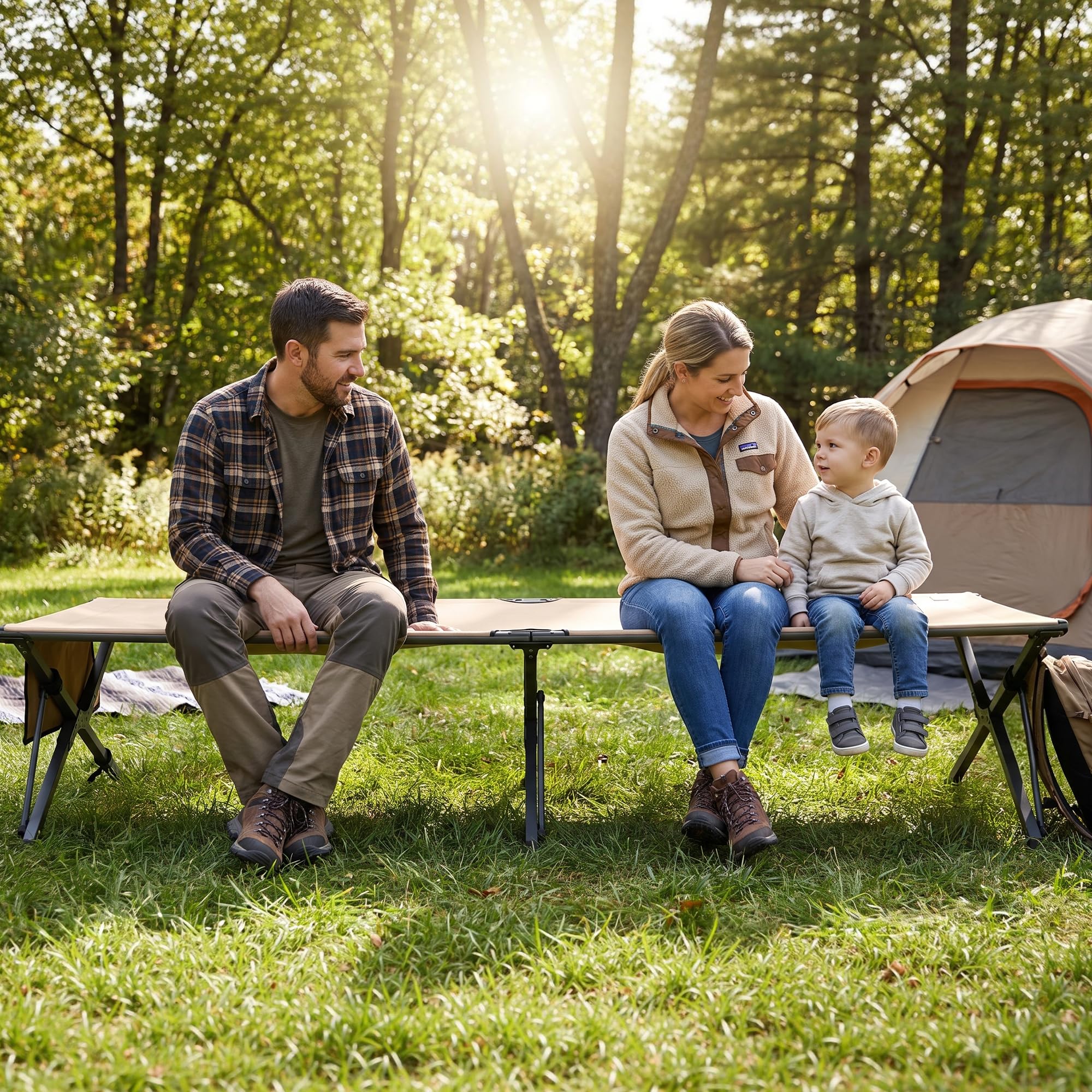 Heavy Duty Camping Cot for Adults, 31.5'' Wide Folding Cot, Support 400LBS