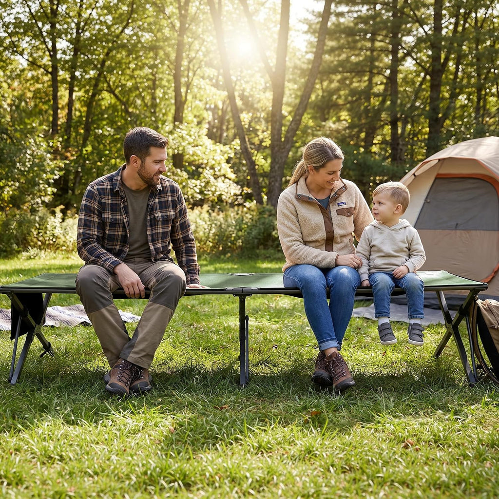 Heavy Duty Camping Cot for Adults, 31.5'' Wide Folding Cot, Support 400LBS