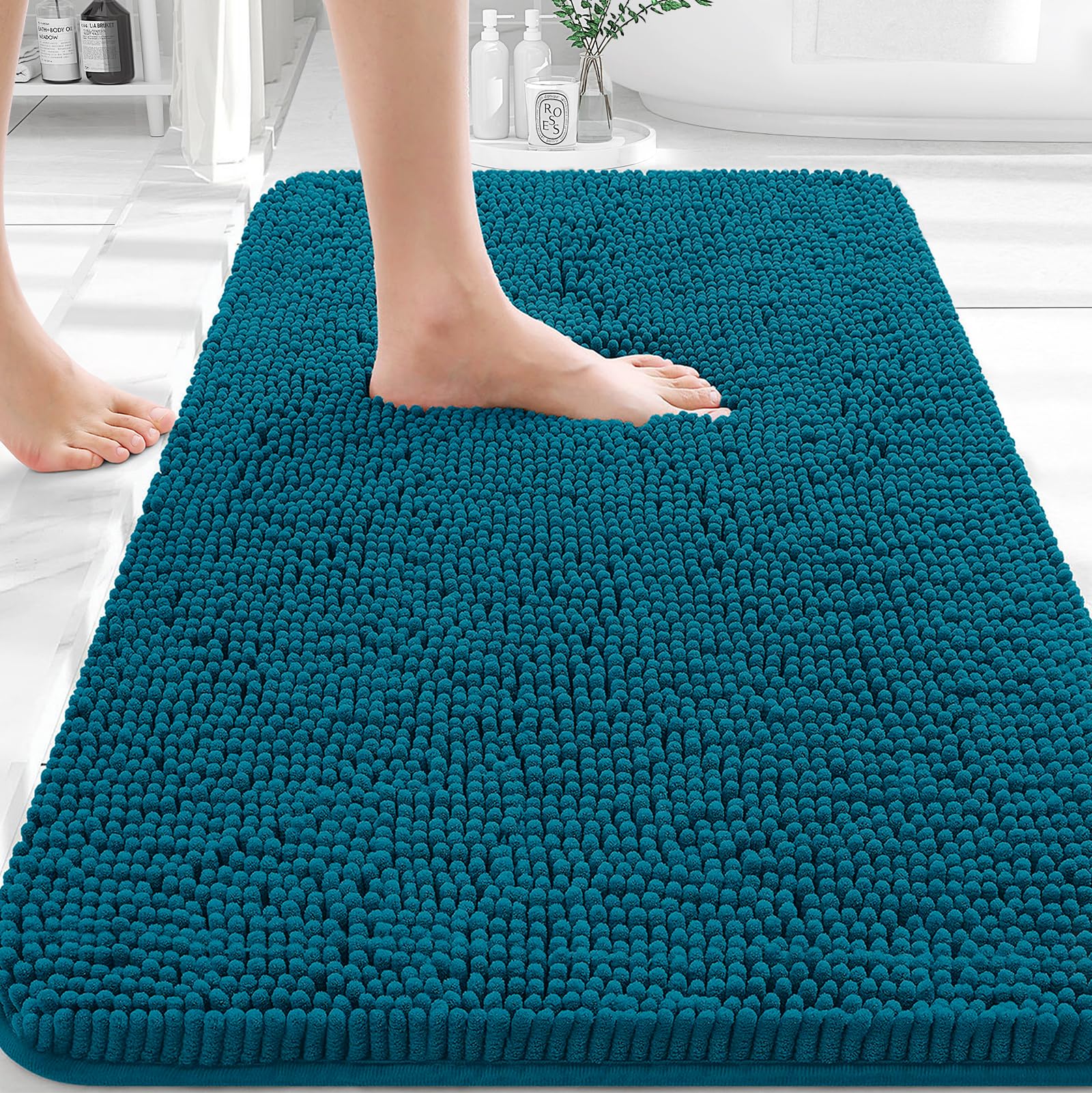 OLANLY Bathroom Rugs 30x20, Extra Soft Absorbent Chenille Bath Rugs