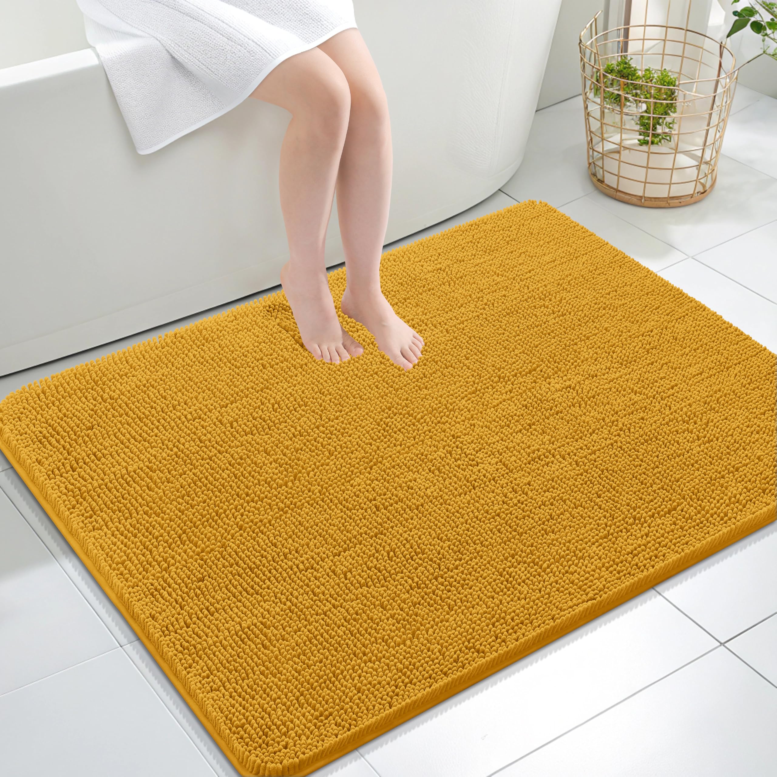 OLANLY Bathroom Rugs 30x20, Extra Soft Absorbent Chenille Bath Rugs