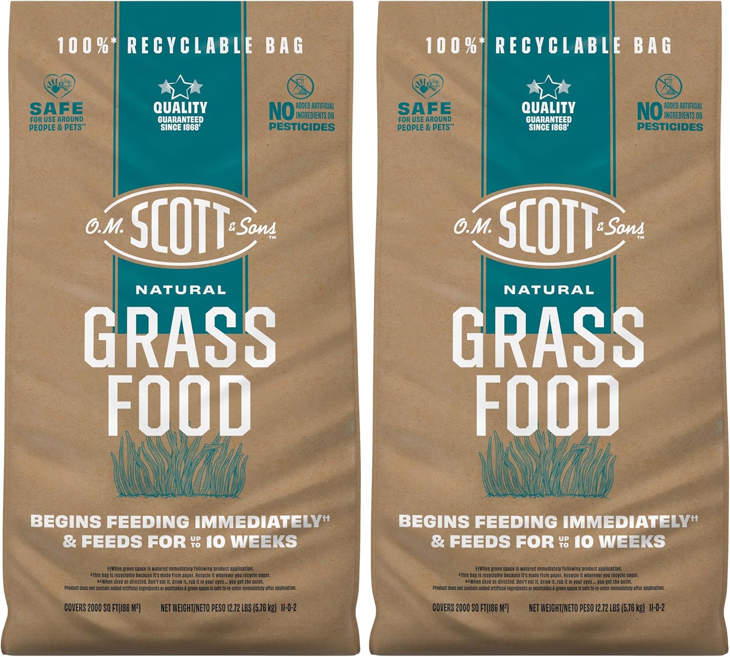 O.M. Scott & Sons Natural Grass Food, 12.72 lbs. (2-Pack)