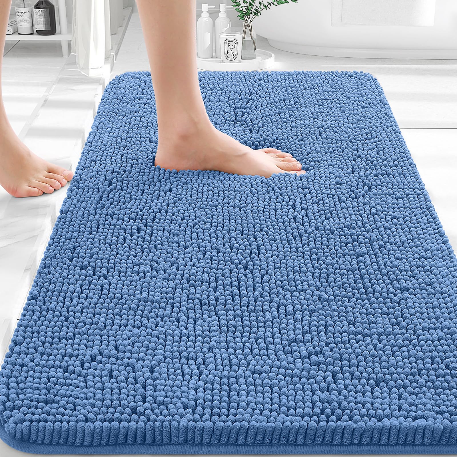 OLANLY Bathroom Rugs 30x20, Extra Soft Absorbent Chenille Bath Rugs