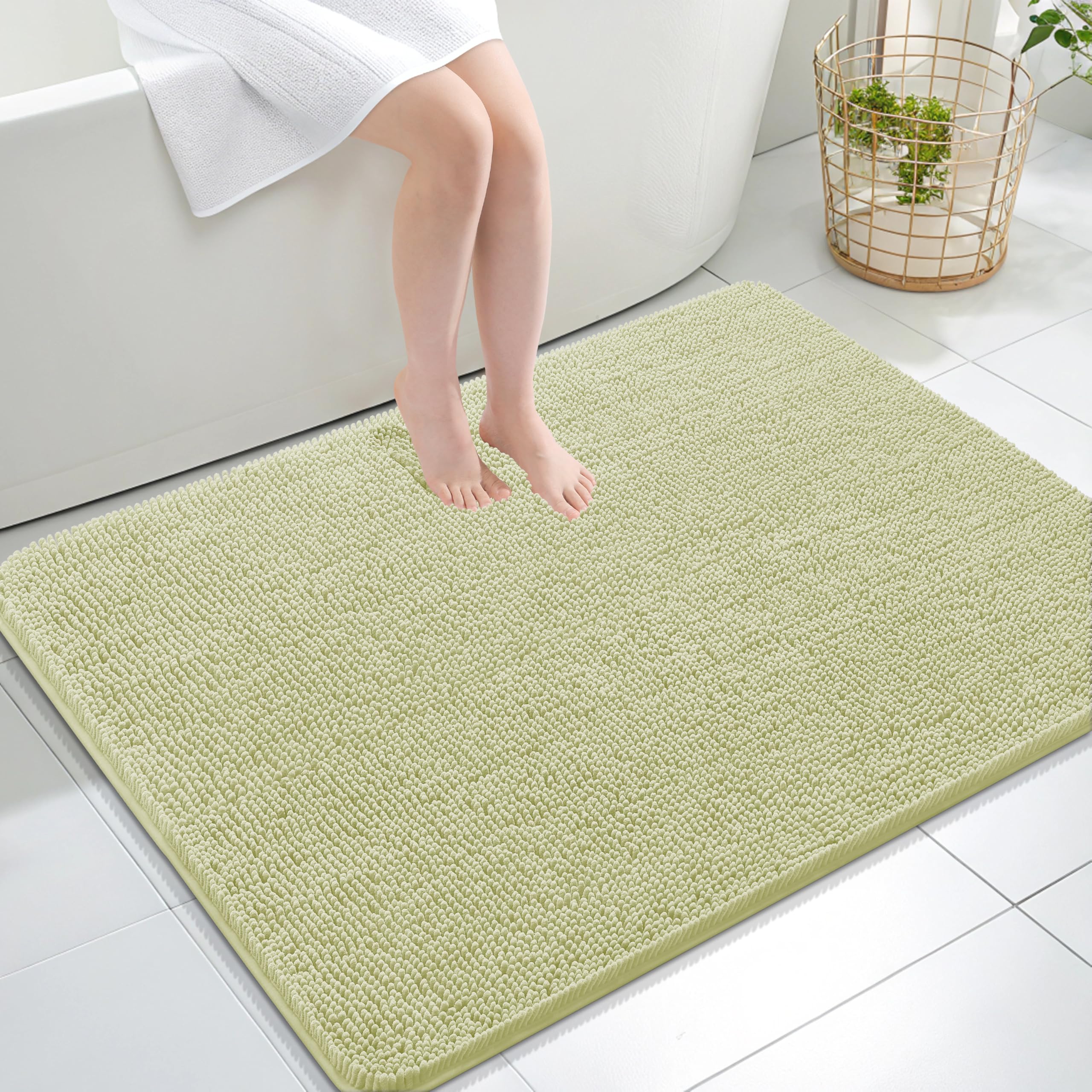 OLANLY Bathroom Rugs 30x20, Extra Soft Absorbent Chenille Bath Rugs