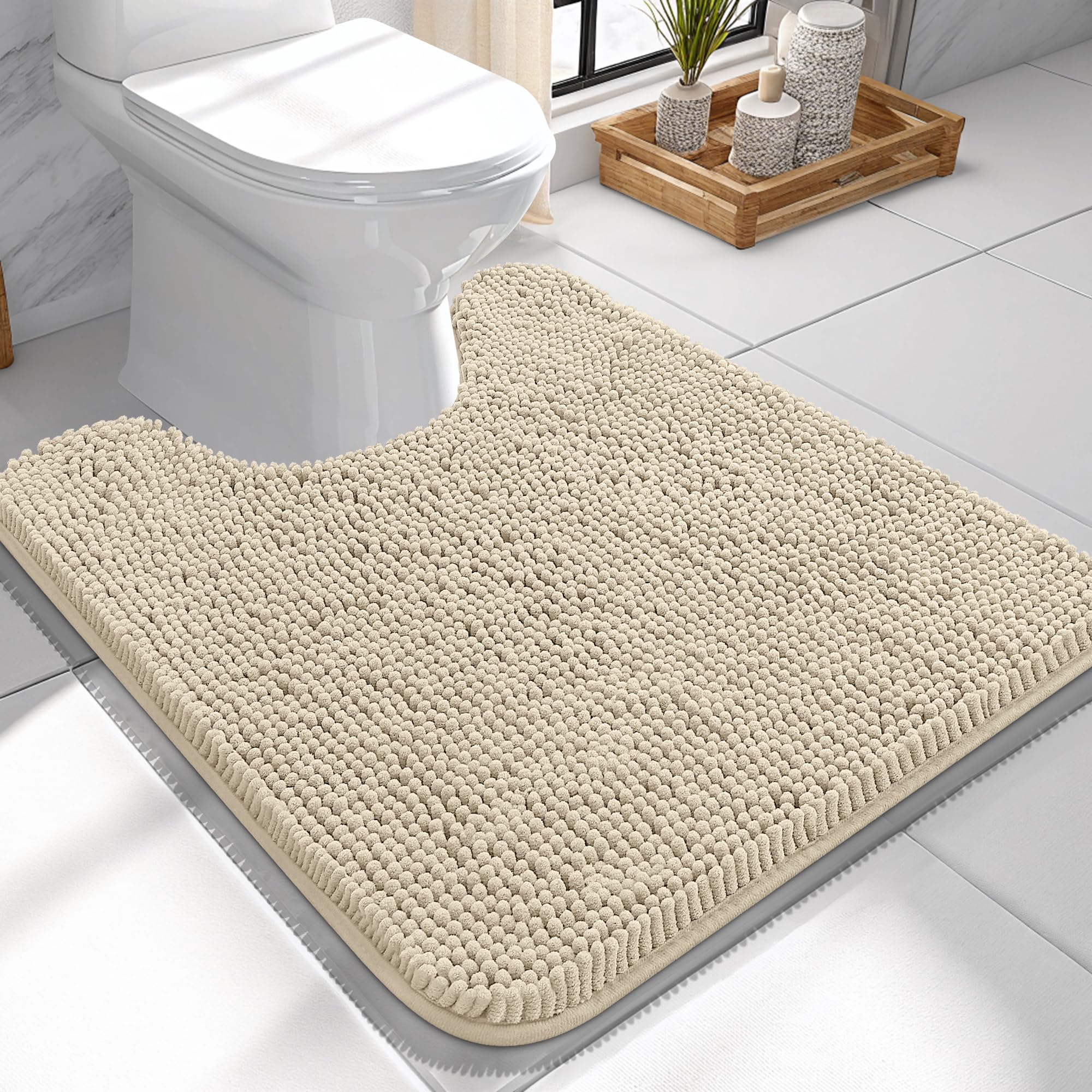 OLANLY Bathroom Rugs 30x20, Extra Soft Absorbent Chenille Bath Rugs