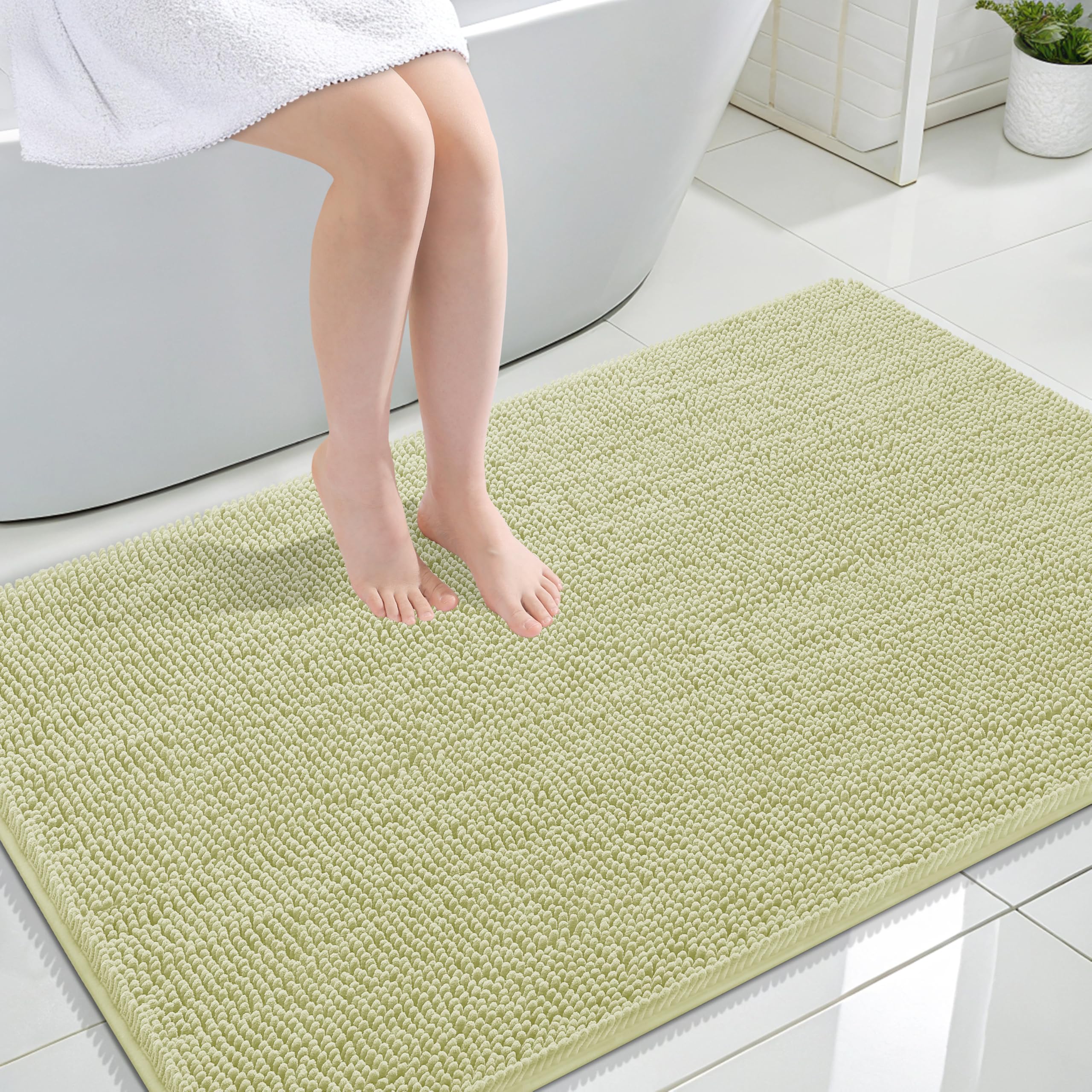 OLANLY Bathroom Rugs 30x20, Extra Soft Absorbent Chenille Bath Rugs
