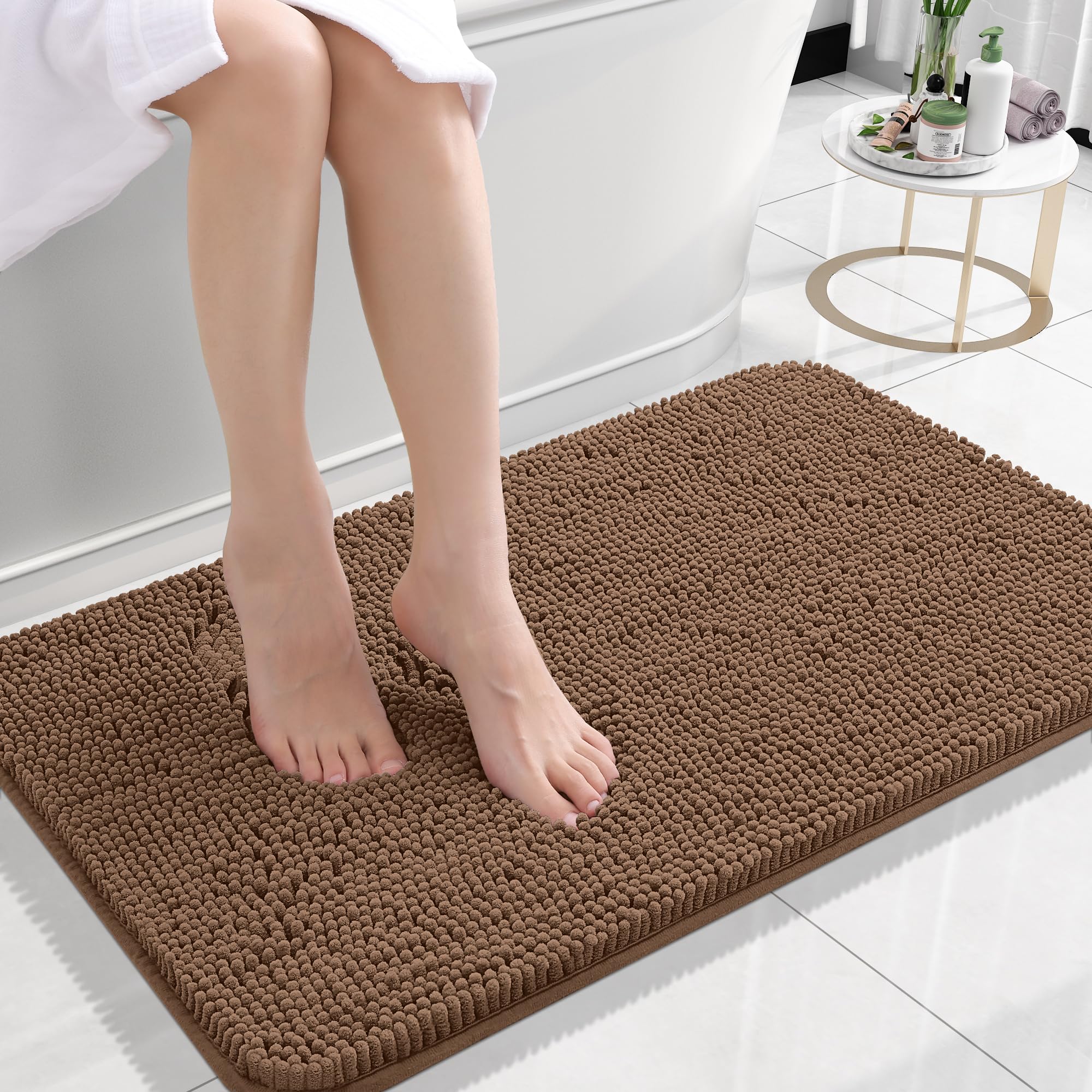 OLANLY Bathroom Rugs 30x20, Extra Soft Absorbent Chenille Bath Rugs