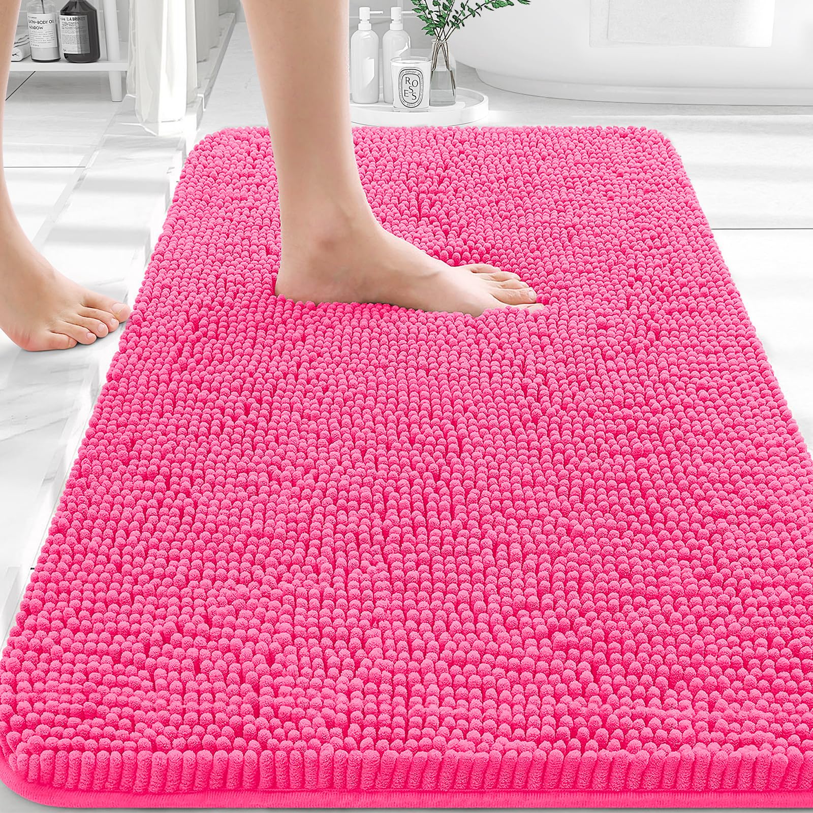 OLANLY Bathroom Rugs 30x20, Extra Soft Absorbent Chenille Bath Rugs