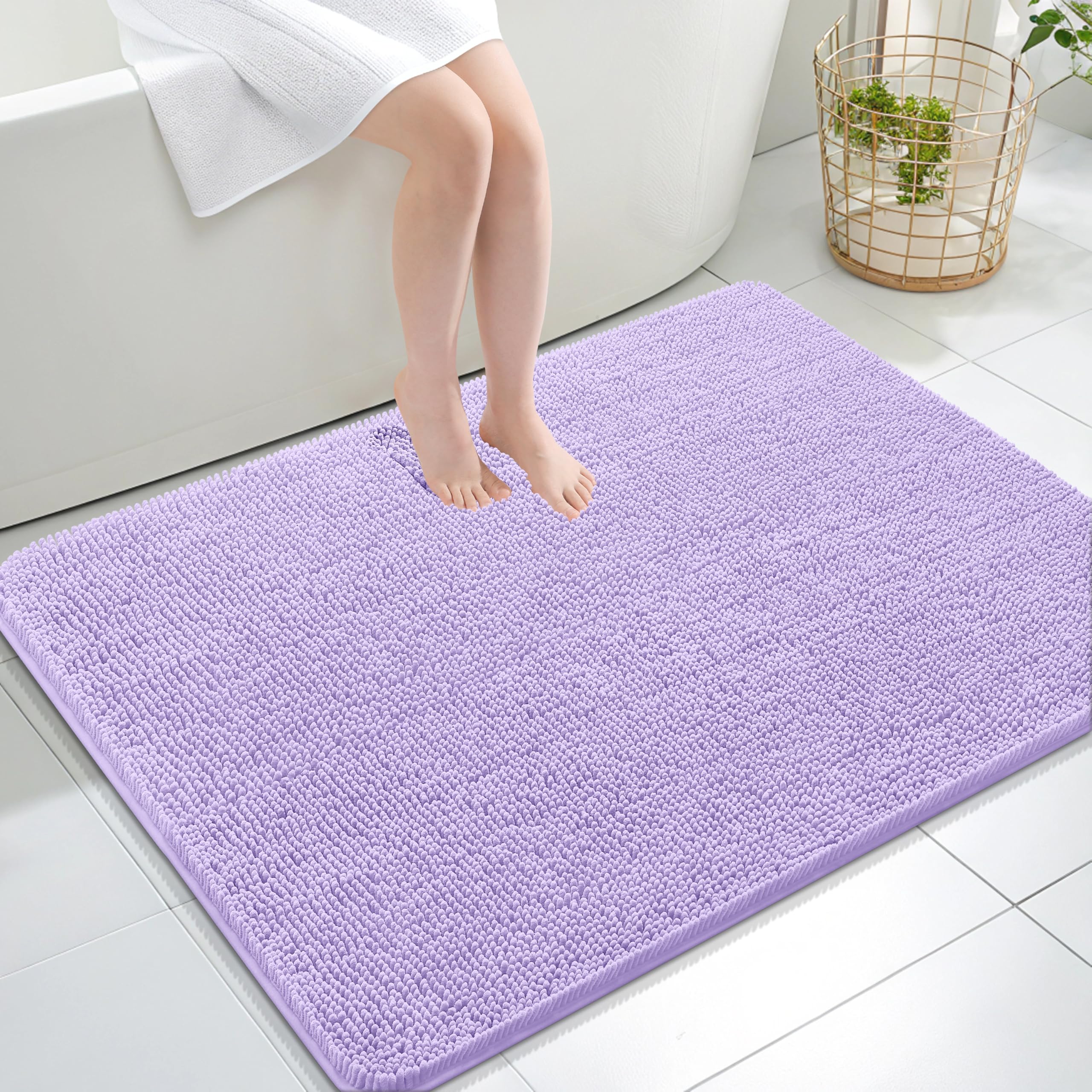 OLANLY Bathroom Rugs 30x20, Extra Soft Absorbent Chenille Bath Rugs