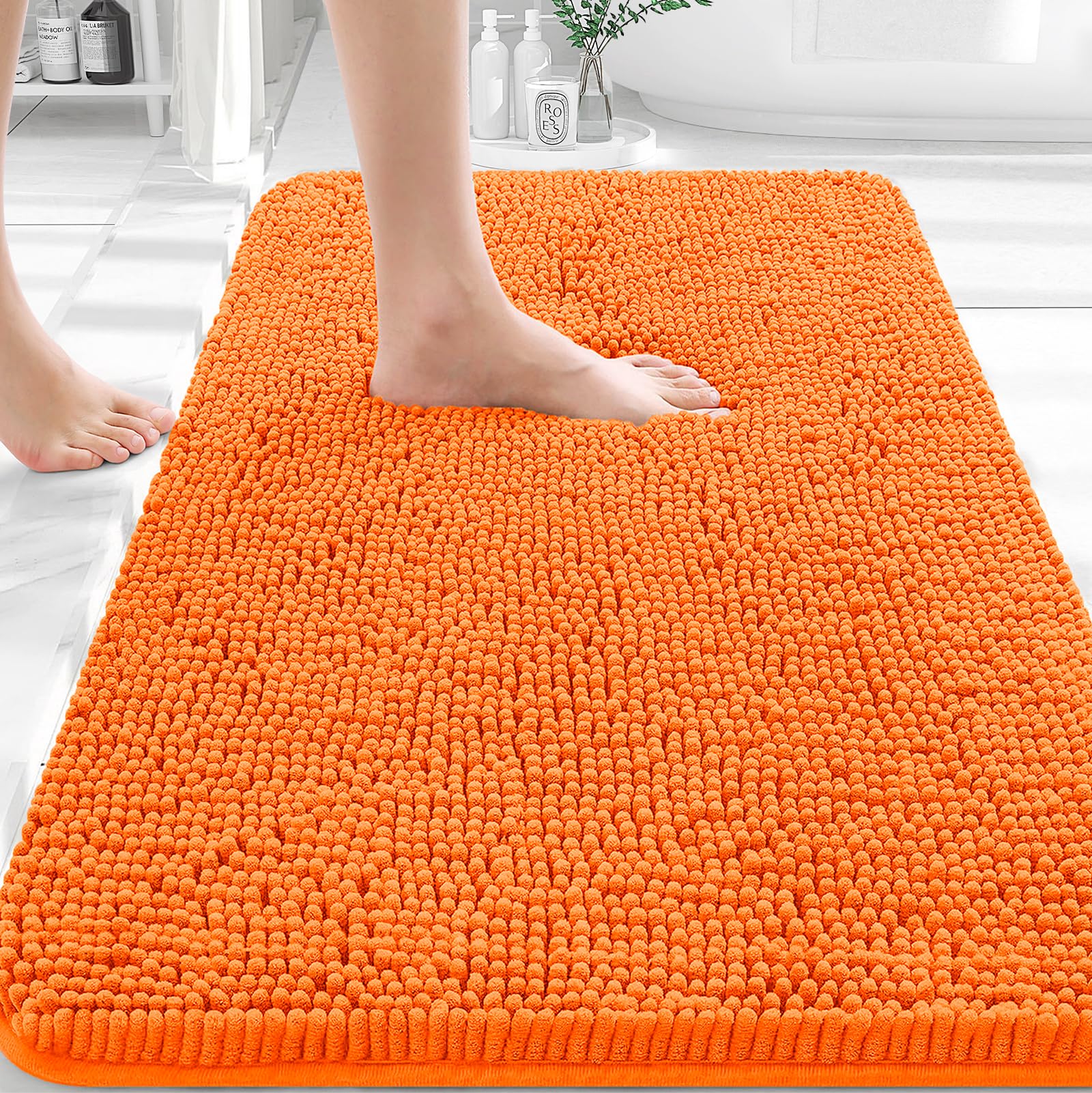 OLANLY Bathroom Rugs 30x20, Extra Soft Absorbent Chenille Bath Rugs