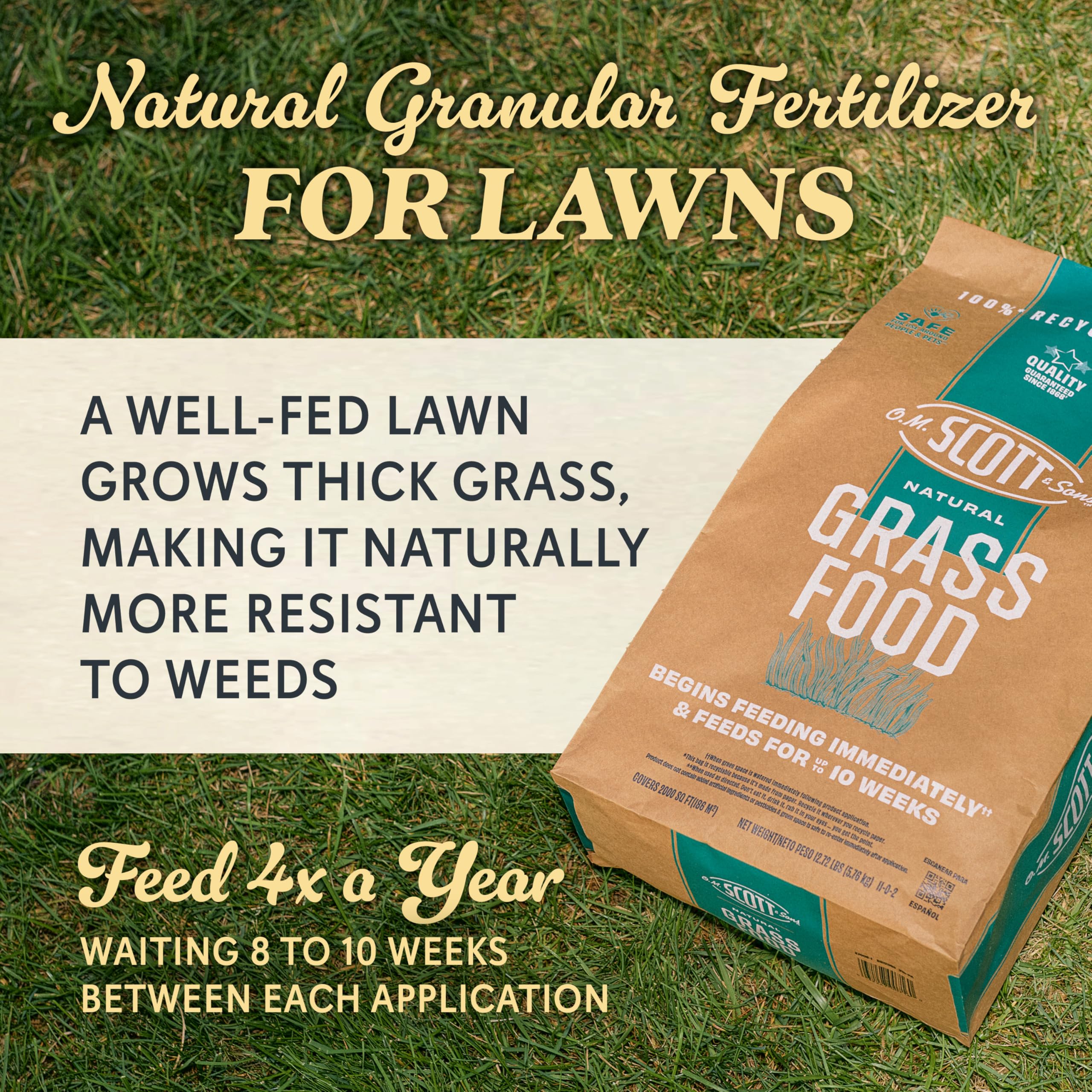 O.M. Scott & Sons Natural Grass Food, 12.72 lbs. (2-Pack)
