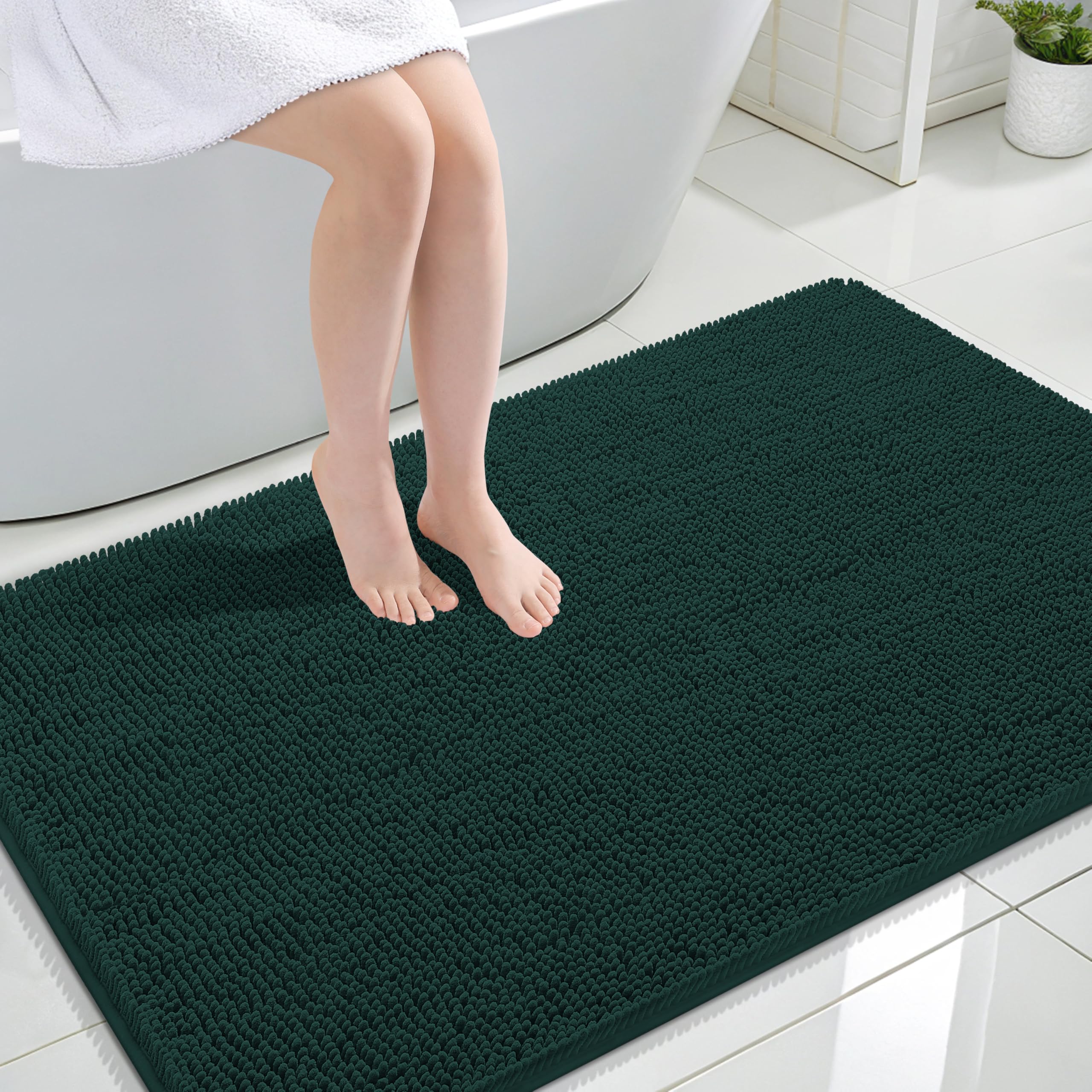 OLANLY Bathroom Rugs 30x20, Extra Soft Absorbent Chenille Bath Rugs