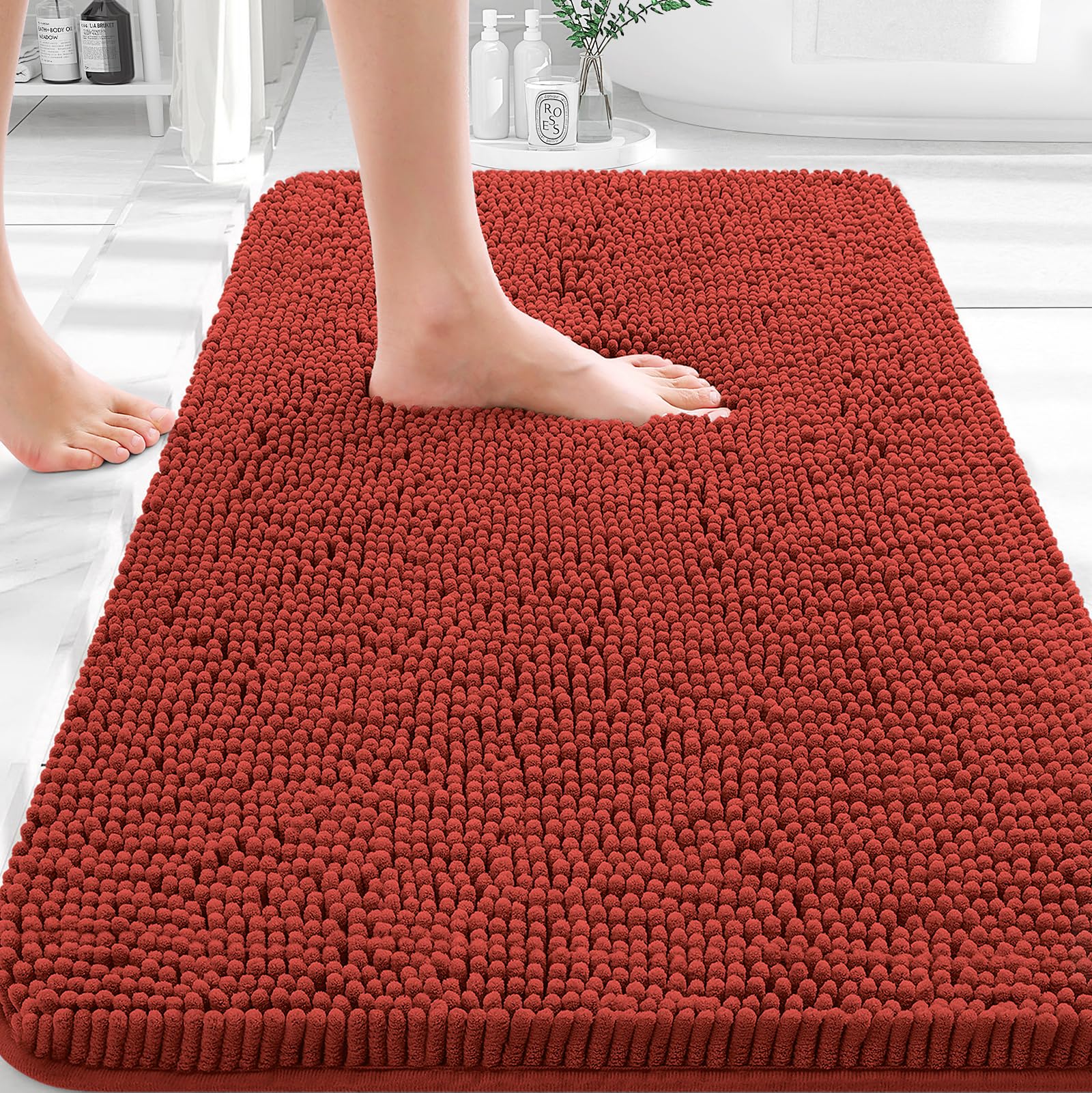 OLANLY Bathroom Rugs 30x20, Extra Soft Absorbent Chenille Bath Rugs