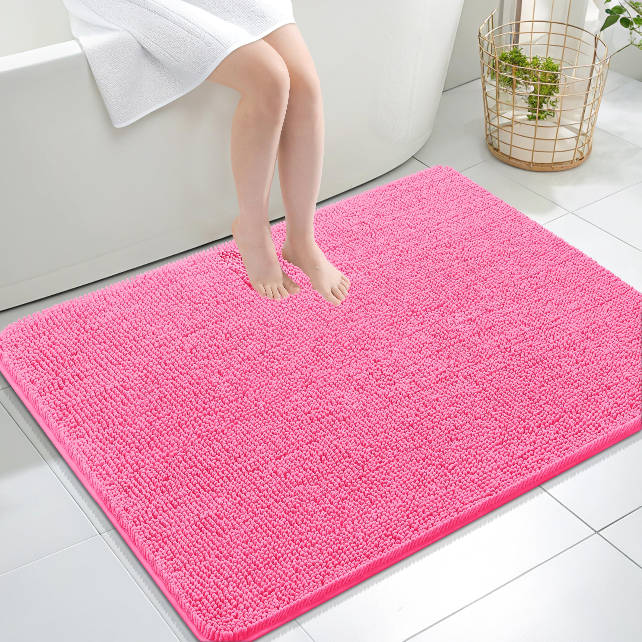 OLANLY Bathroom Rugs 30x20, Extra Soft Absorbent Chenille Bath Rugs