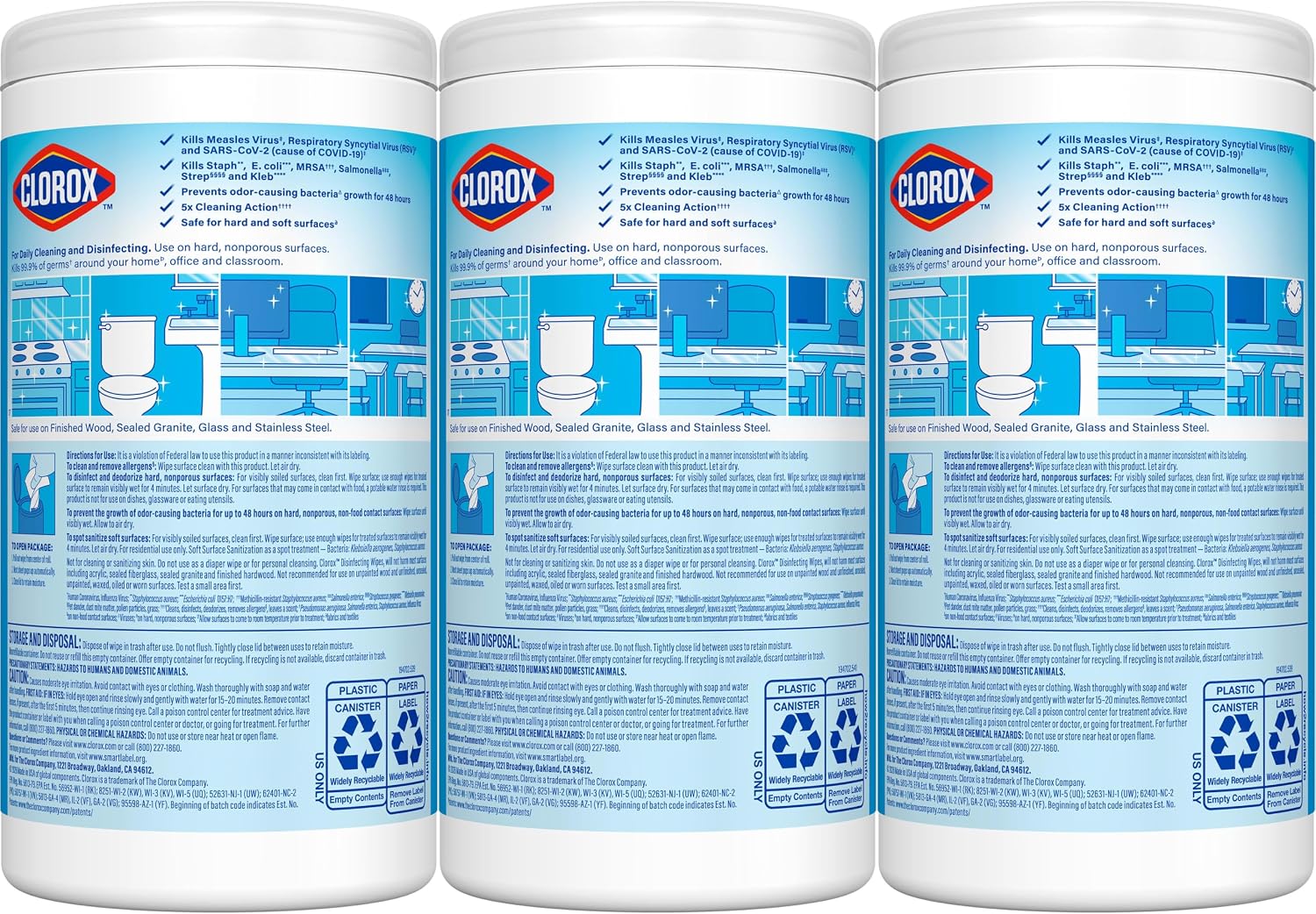 Clorox Disinfecting Wipes Back to School Variety Pack, 75 Count Each, Pack of 3 (Package May Vary)