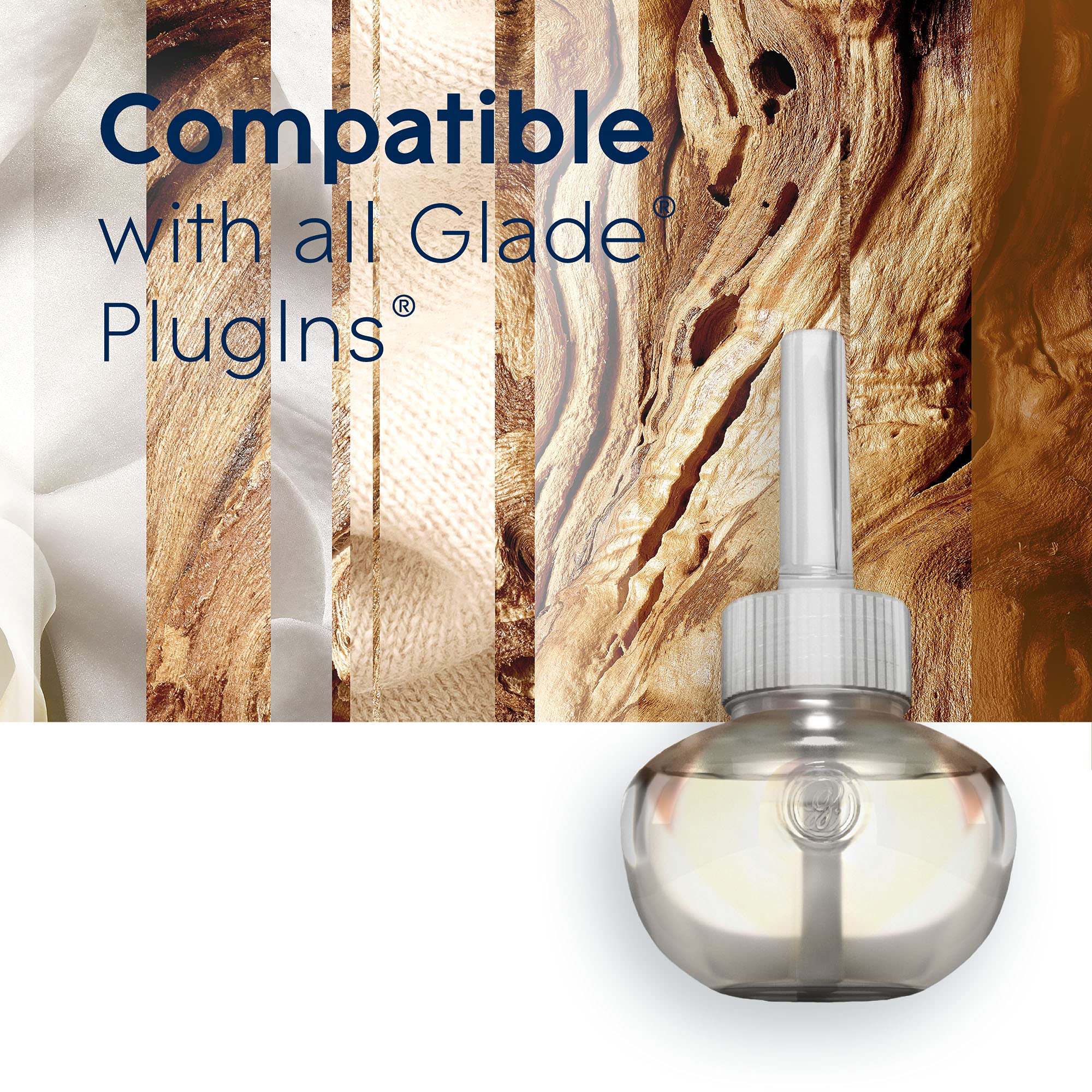 Glade PlugIns Refills Air Freshener, Scented and Essential Oils for Home and Bathroom, Cashmere Woods, 6.7 Fl Oz, 10 Count