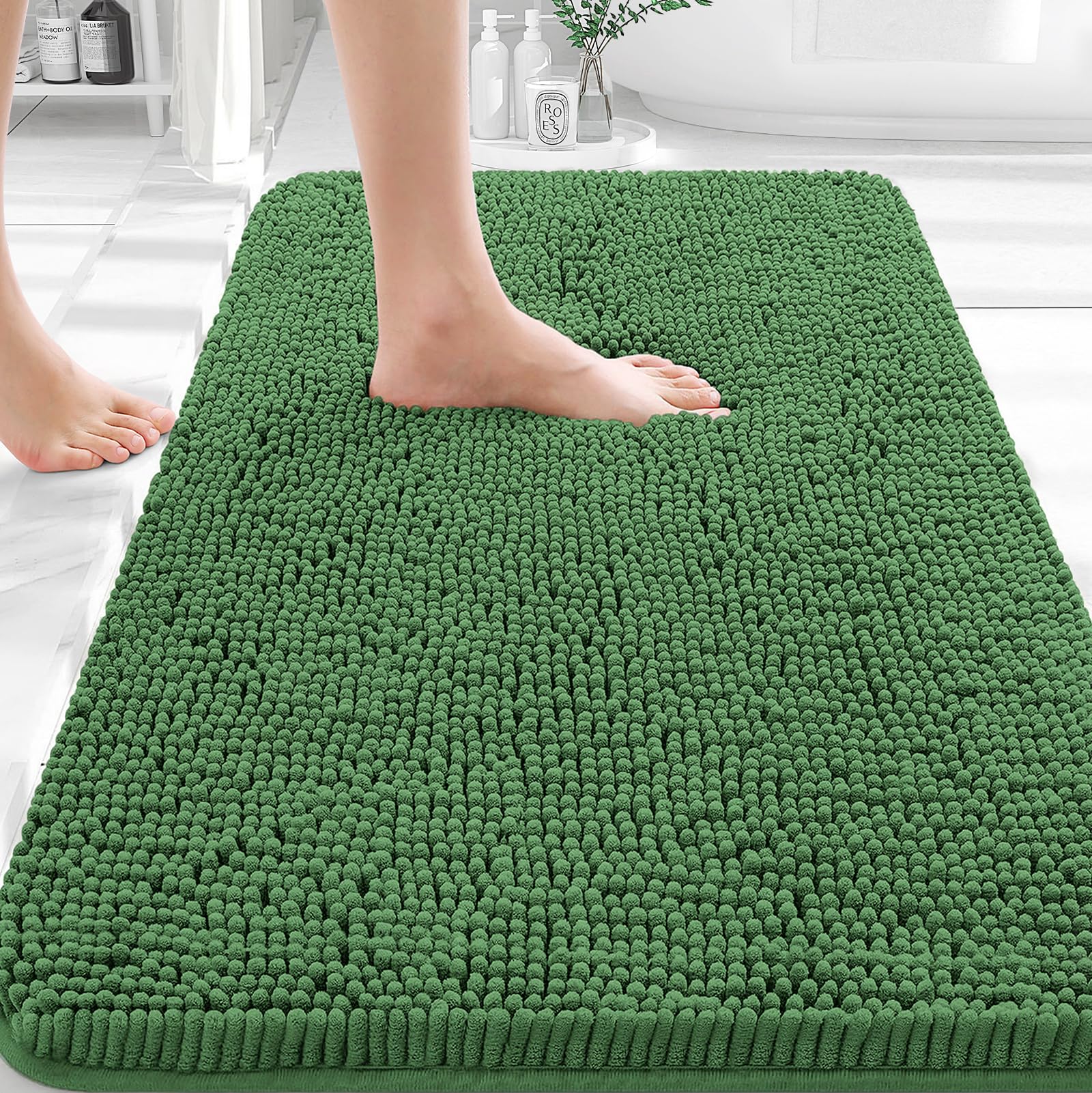 OLANLY Bathroom Rugs 30x20, Extra Soft Absorbent Chenille Bath Rugs