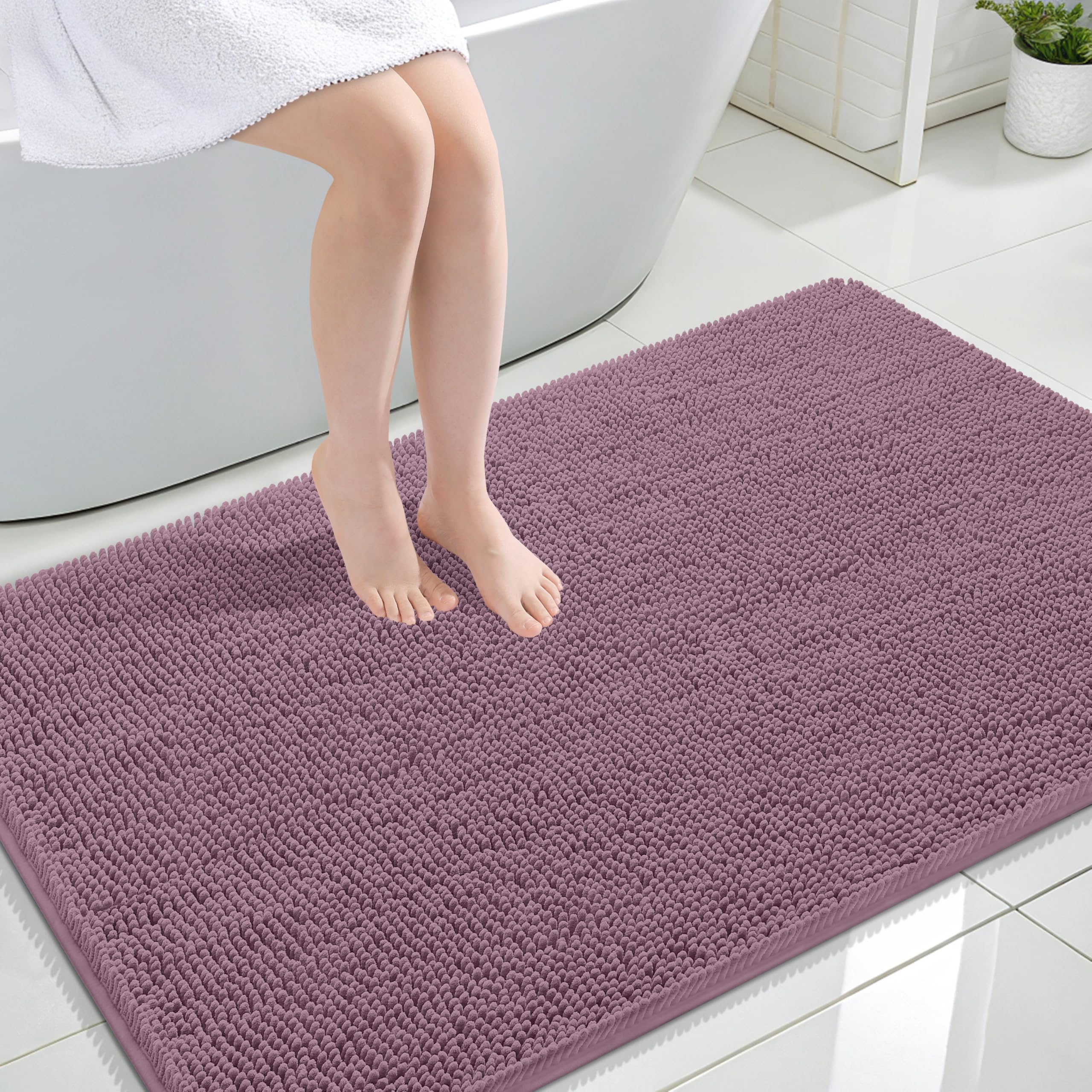 OLANLY Bathroom Rugs 30x20, Extra Soft Absorbent Chenille Bath Rugs