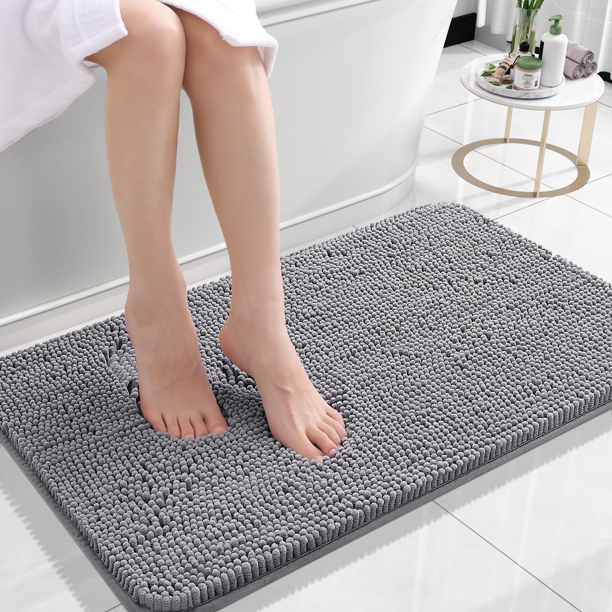 OLANLY Bathroom Rugs 30x20, Extra Soft Absorbent Chenille Bath Rugs