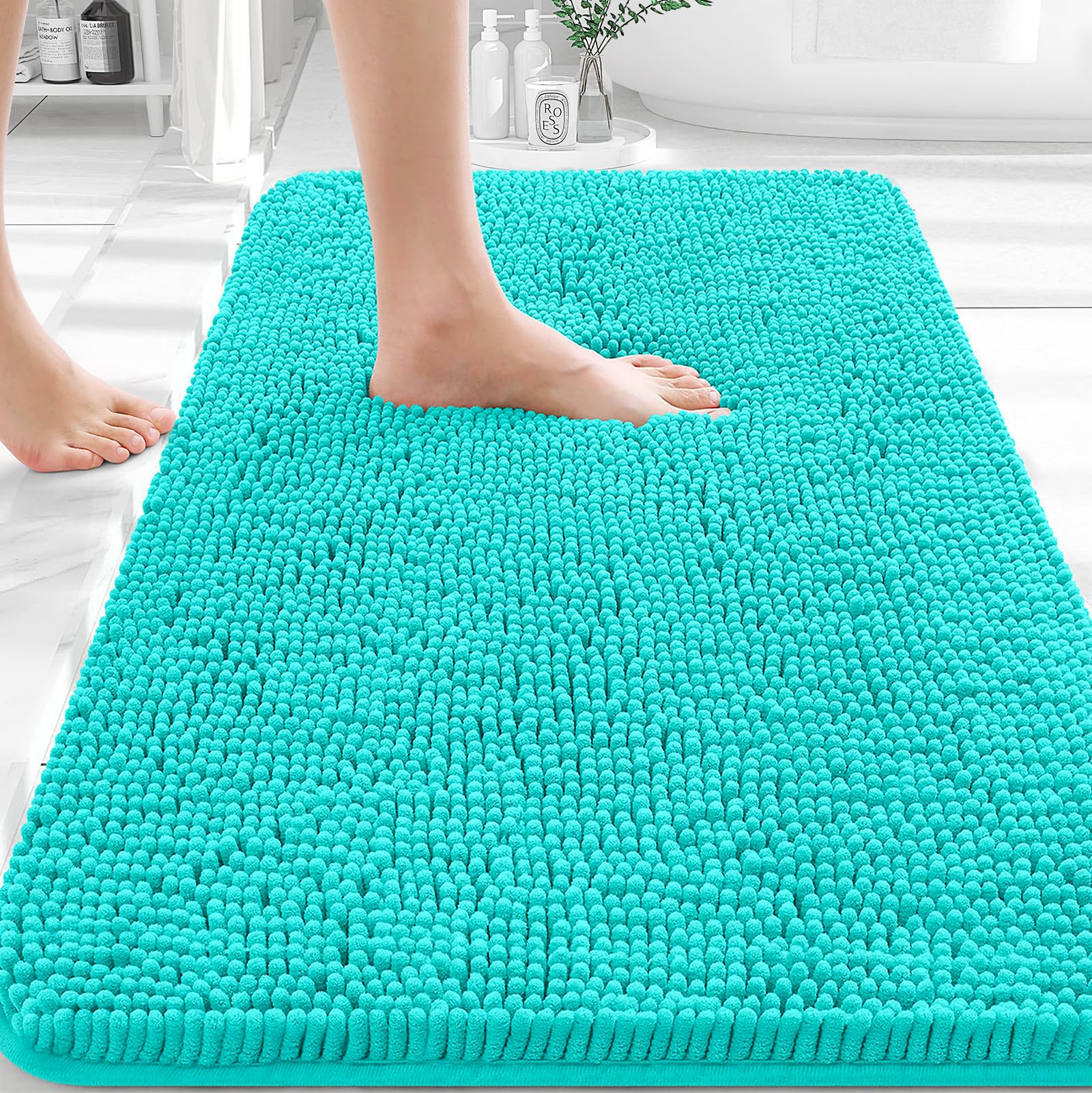 OLANLY Bathroom Rugs 30x20, Extra Soft Absorbent Chenille Bath Rugs