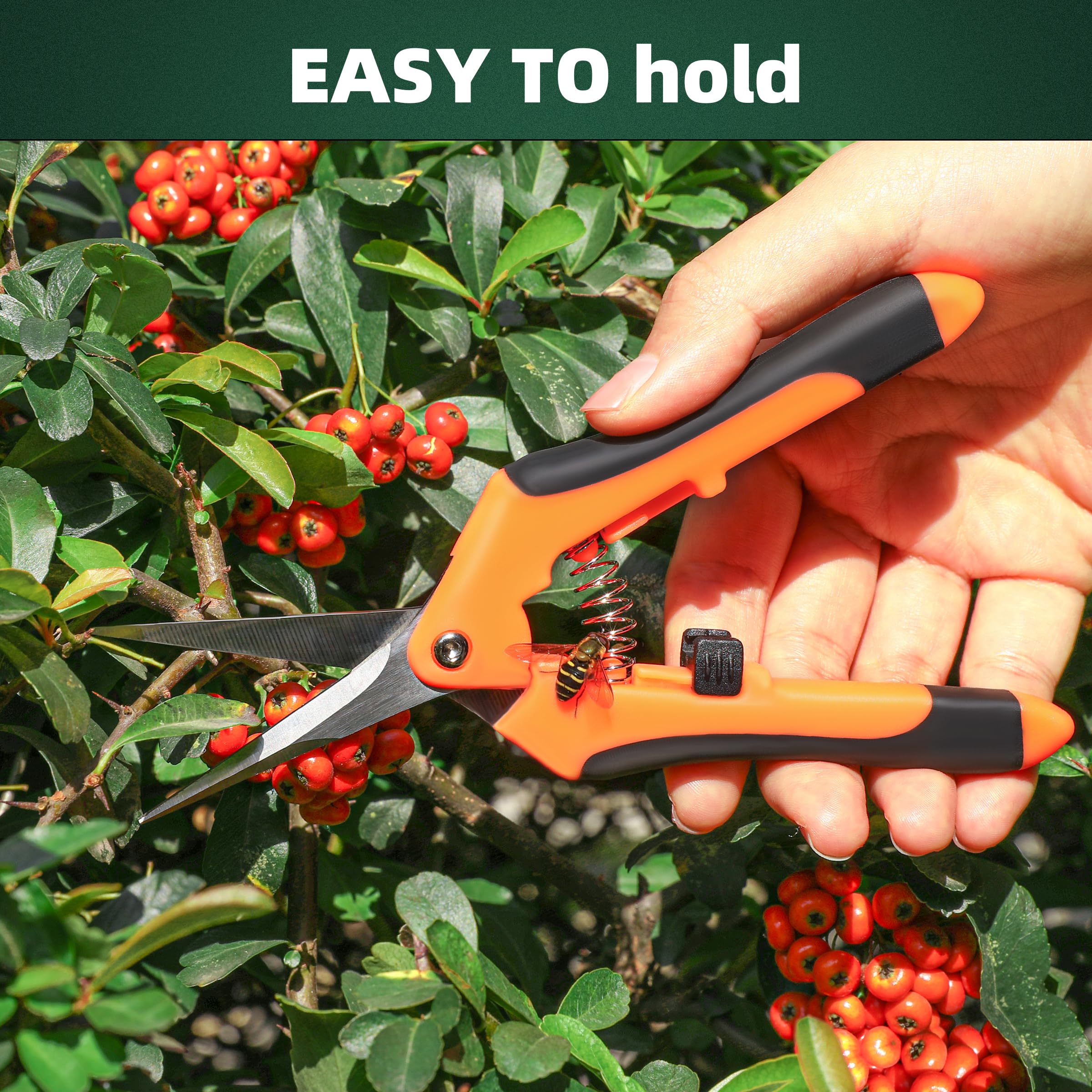 EWPJDK 3 Pack Garden Pruning Shears Scissors Clippers Stainless Steel