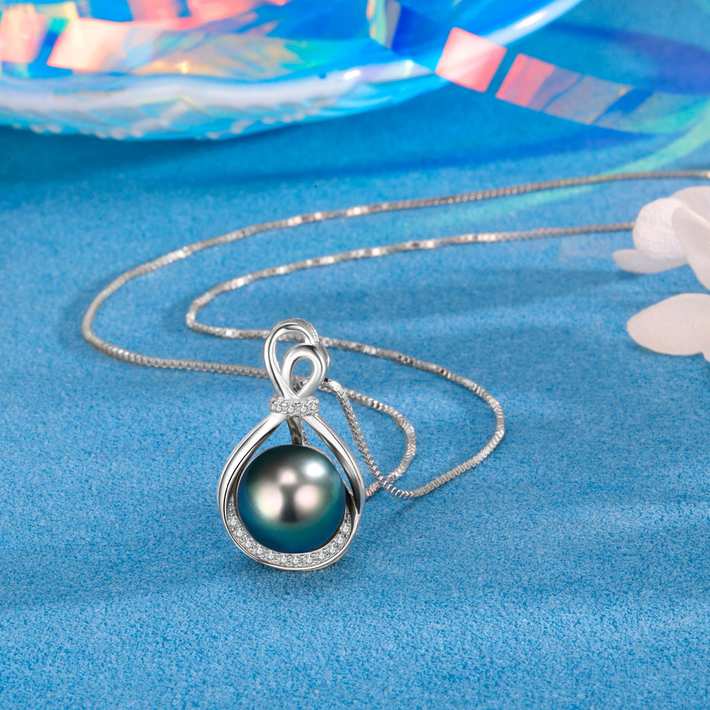 NONNYL Mothers Day Gifts For Wife Women Wedding Anniversary - Real Tahitian-Pearl-Necklace, Birthday Valentines Gifts For Wife Her Mom Christmas - Companion Necklace For Women Luxury Fine Jewelry