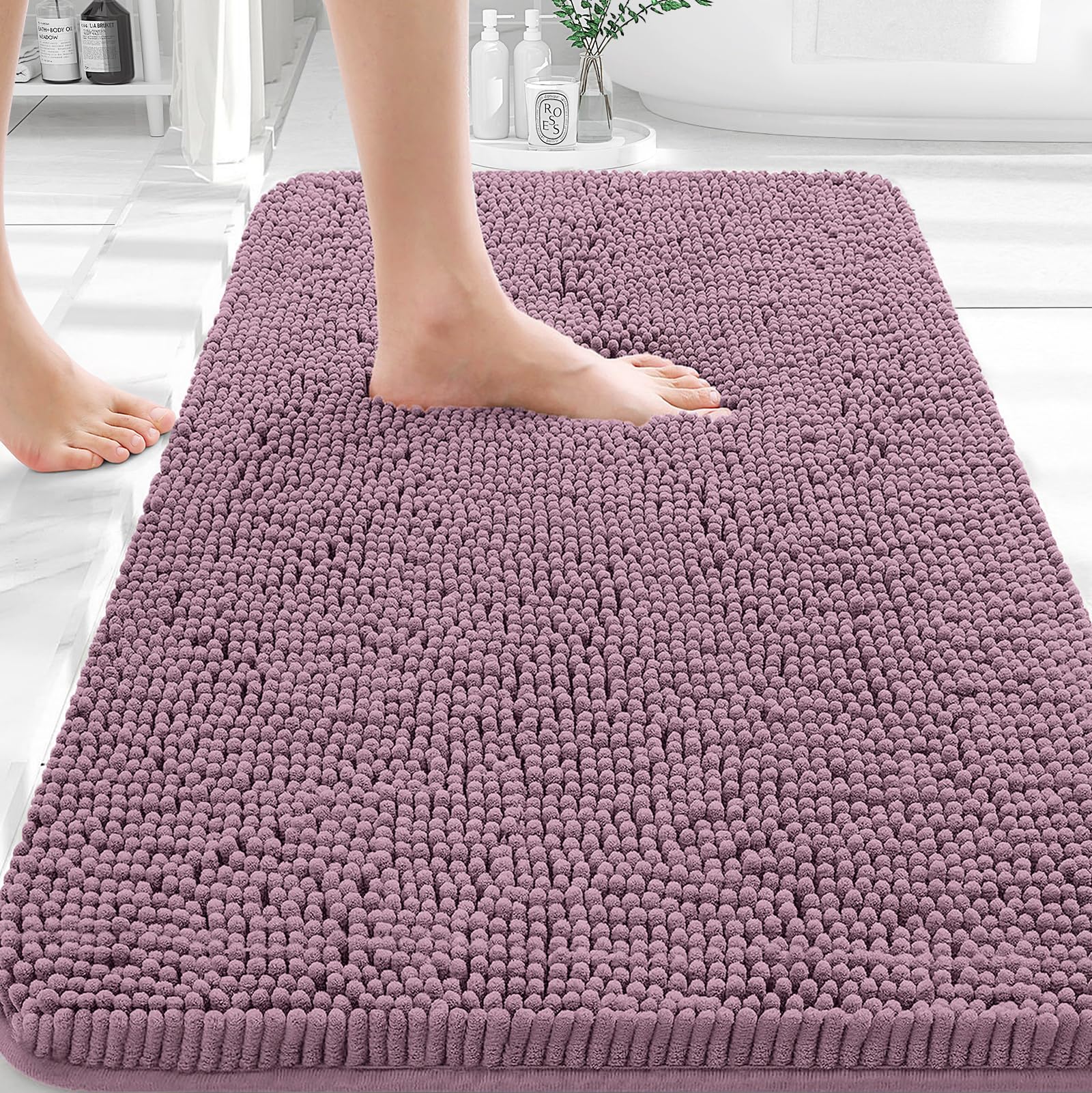 OLANLY Bathroom Rugs 30x20, Extra Soft Absorbent Chenille Bath Rugs