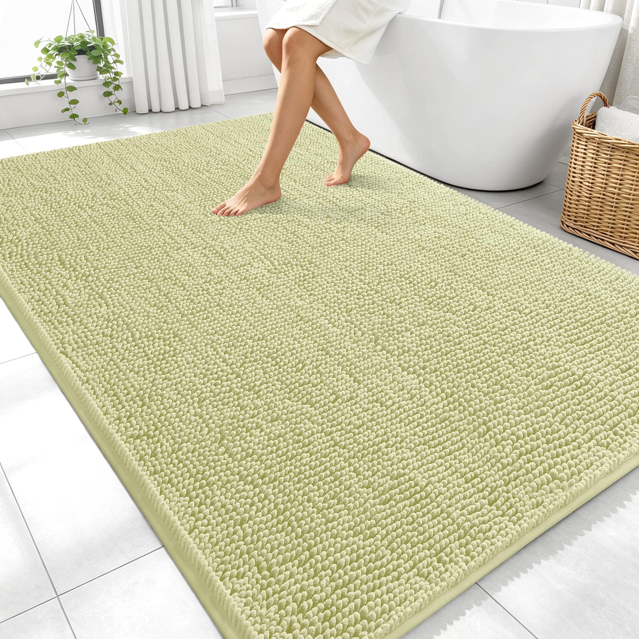 OLANLY Bathroom Rugs 30x20, Extra Soft Absorbent Chenille Bath Rugs