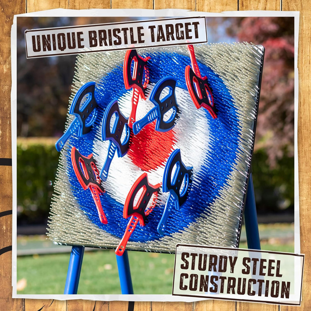 EastPoint Axe Throwing Game, Bristle Target, 8 Safety Axes, Over 5 Ft Tall