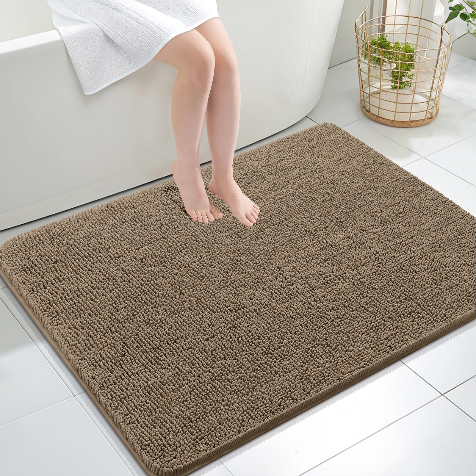 OLANLY Bathroom Rugs 30x20, Extra Soft Absorbent Chenille Bath Rugs