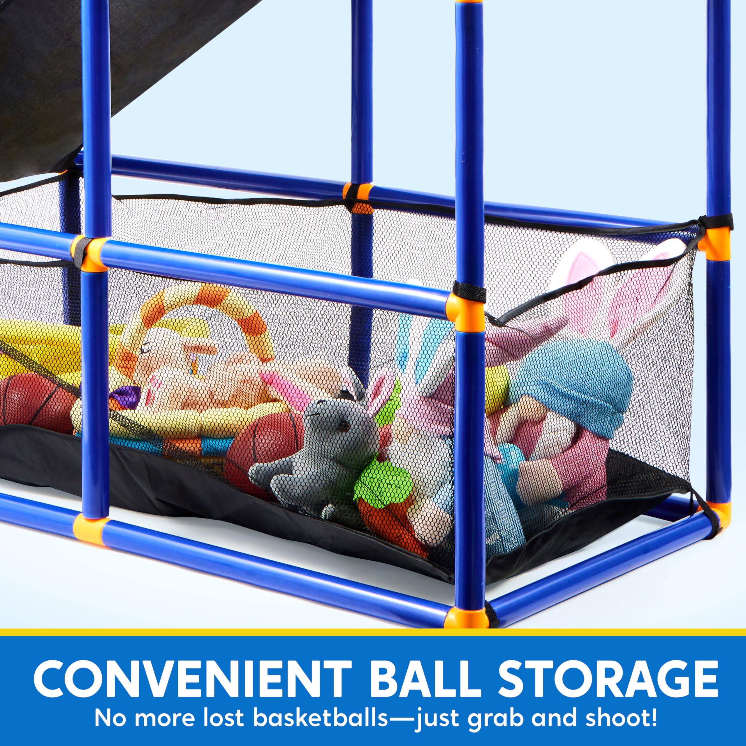 JOYIN Arcade Basketball Game Set with 4 Balls and Hoop for Kids 3+ Years Old Indoor Outdoor Sport Play - Easy Set Up - Air Pump Included - Ideal for Competition