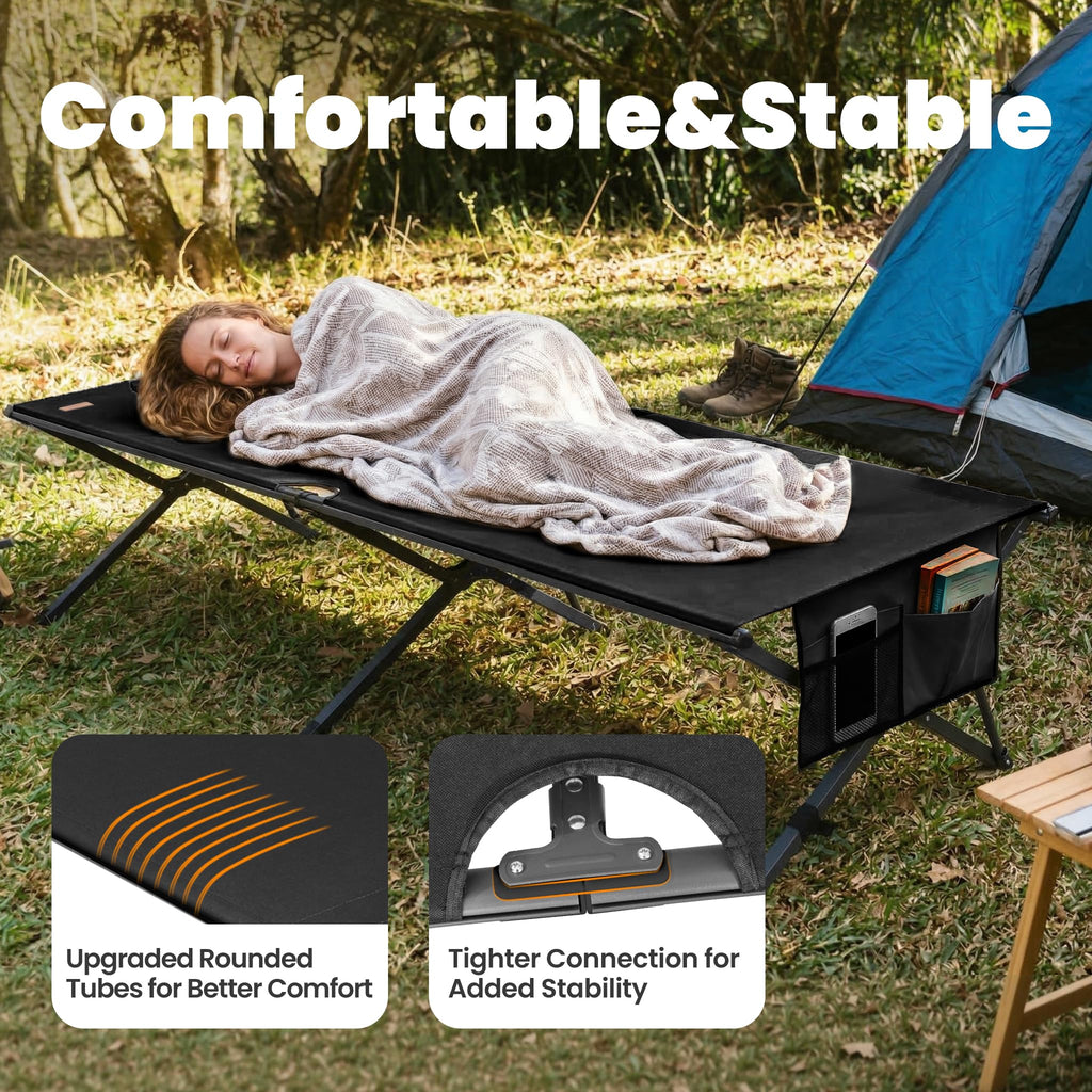 Heavy Duty Camping Cot for Adults, 31.5'' Wide Folding Cot, Support 400LBS
