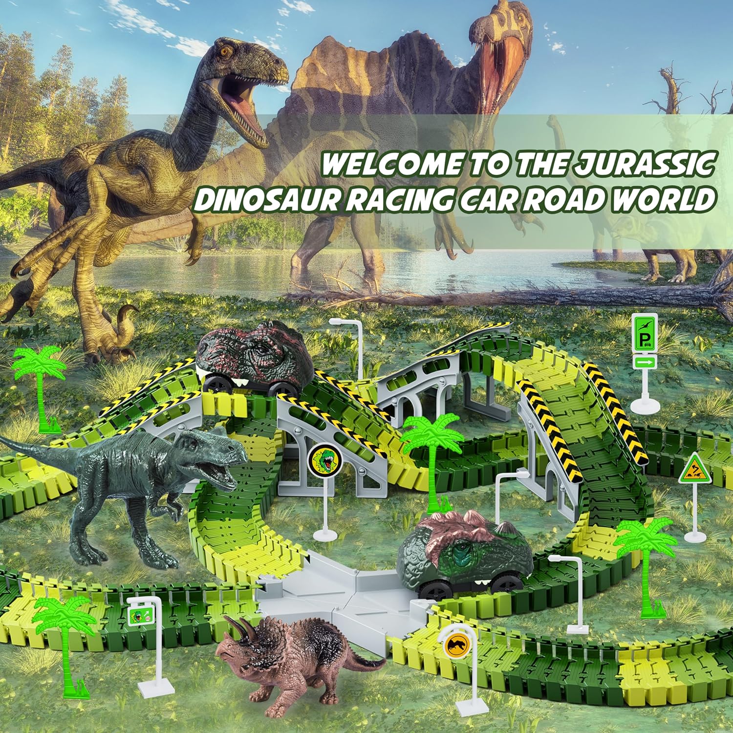 Dinosaur Toys, Create A Dinosaur World Road Race, Dinosaur Track Toys